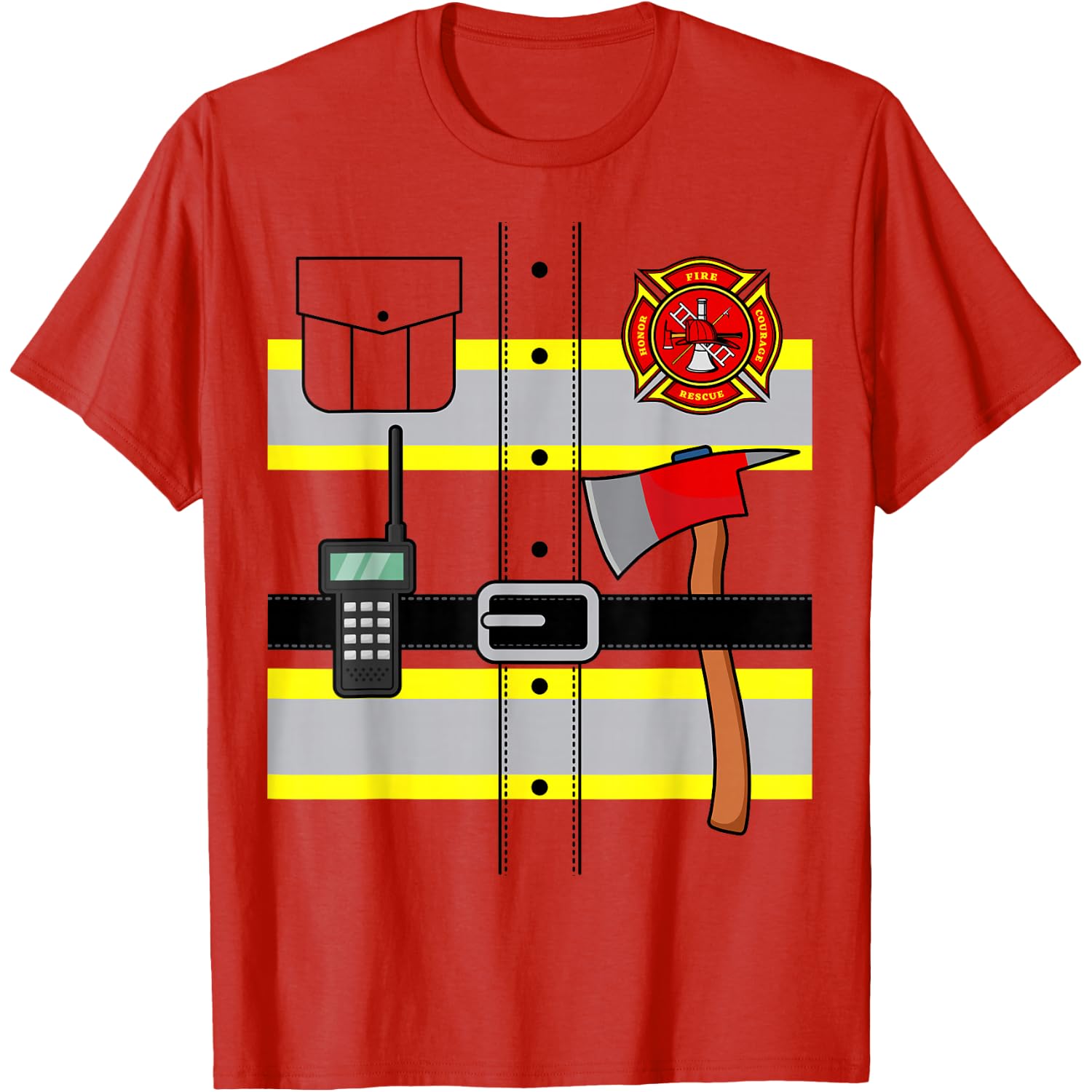 Fireman Firefighter Lazy Halloween Costume DIY Group T-Shirt