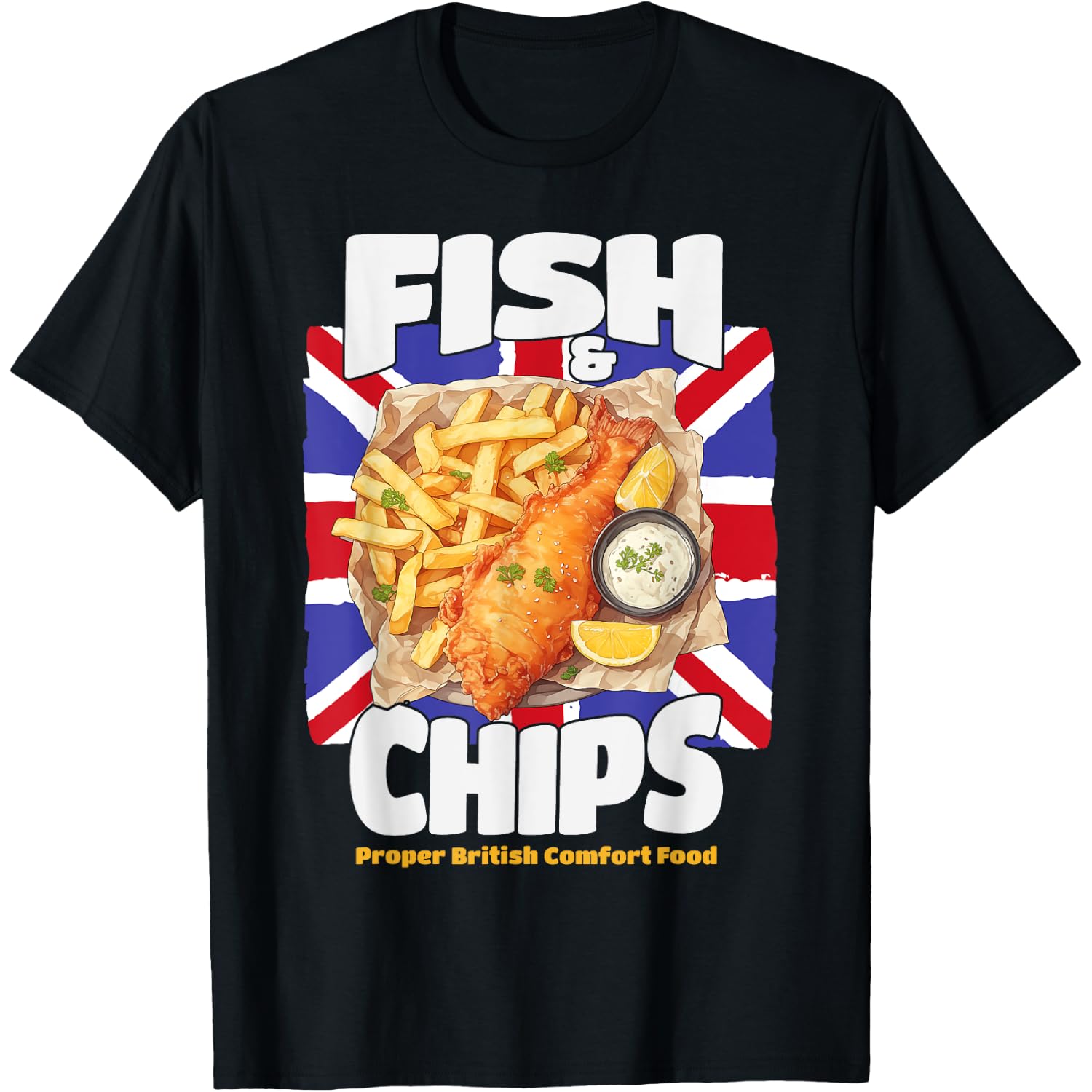 Fish And Chips Outfit Idea For Women & Novelty British Foods T-Shirt