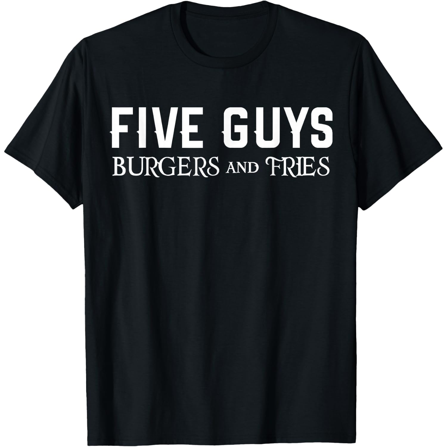 Five Guys Burgers Fries Fast Food Worker Halloween Costume T-Shirt