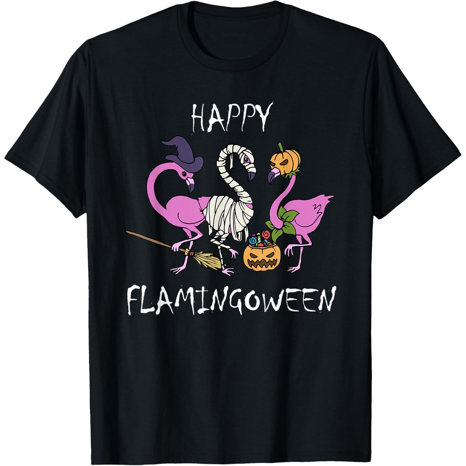 Flamingoween Funny Flamingo Halloween T-Shirt