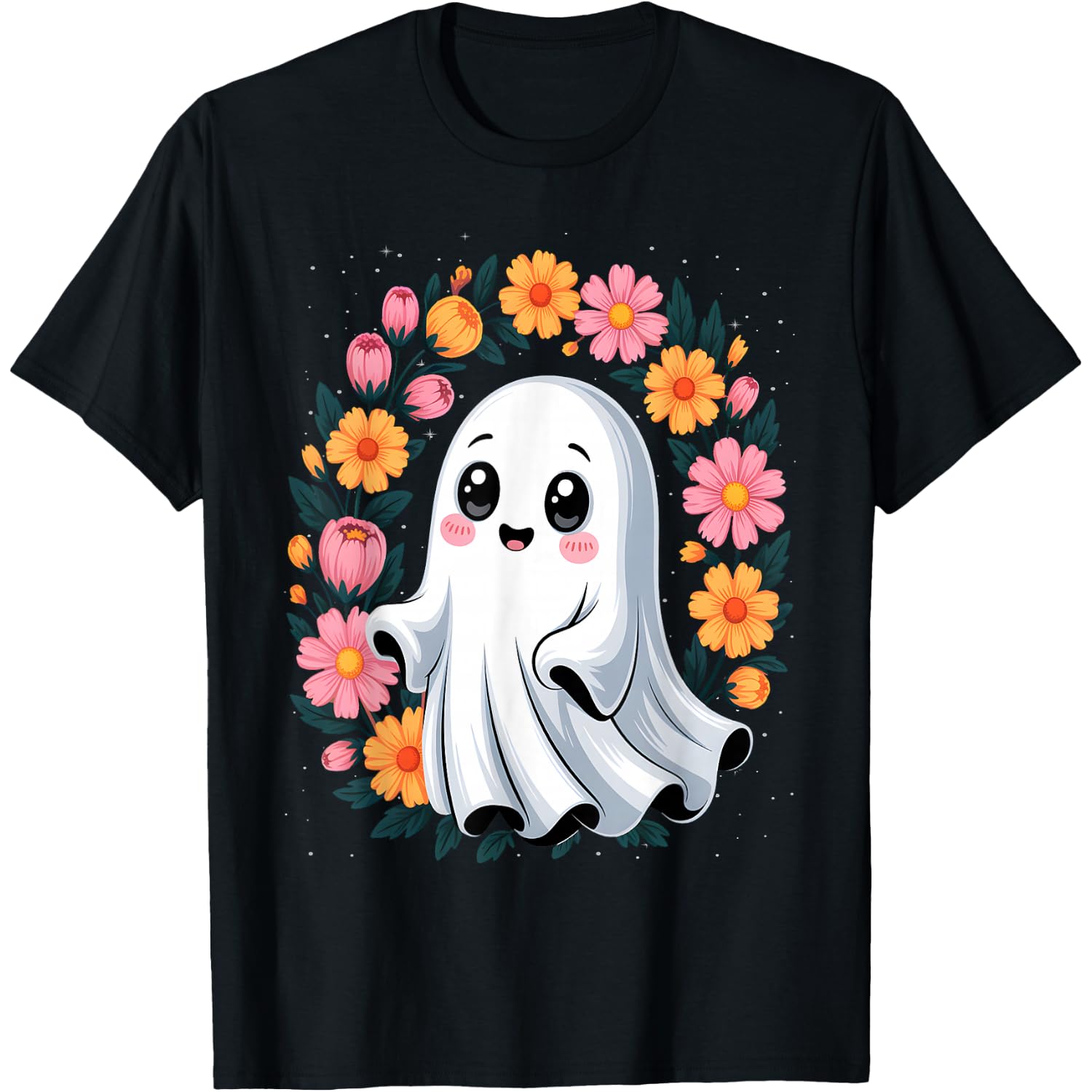 Floral Ghost Princess Spooky Season Halloween T-Shirt