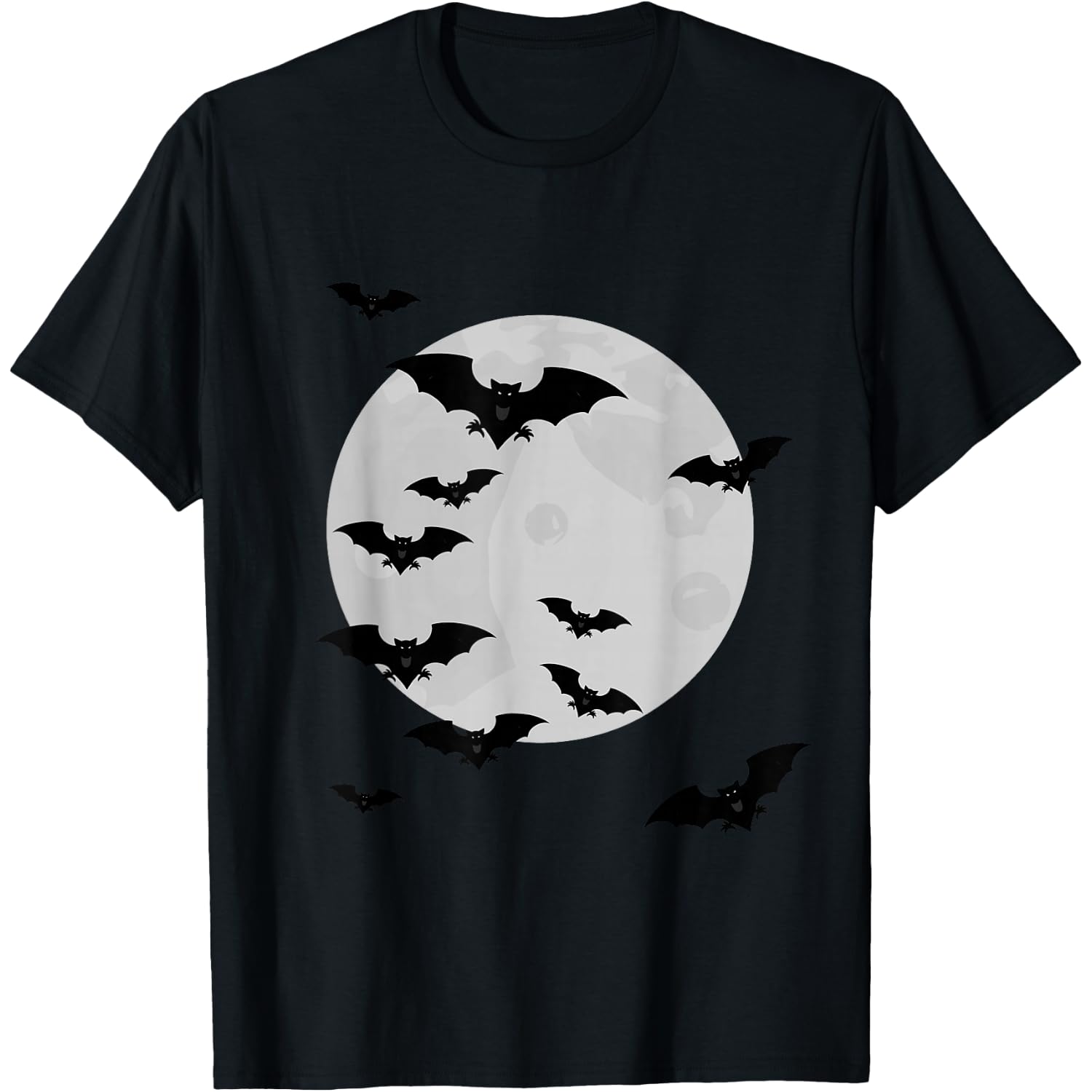 Flying Bats Moon Creepy Gothic Halloween Costume T-Shirt