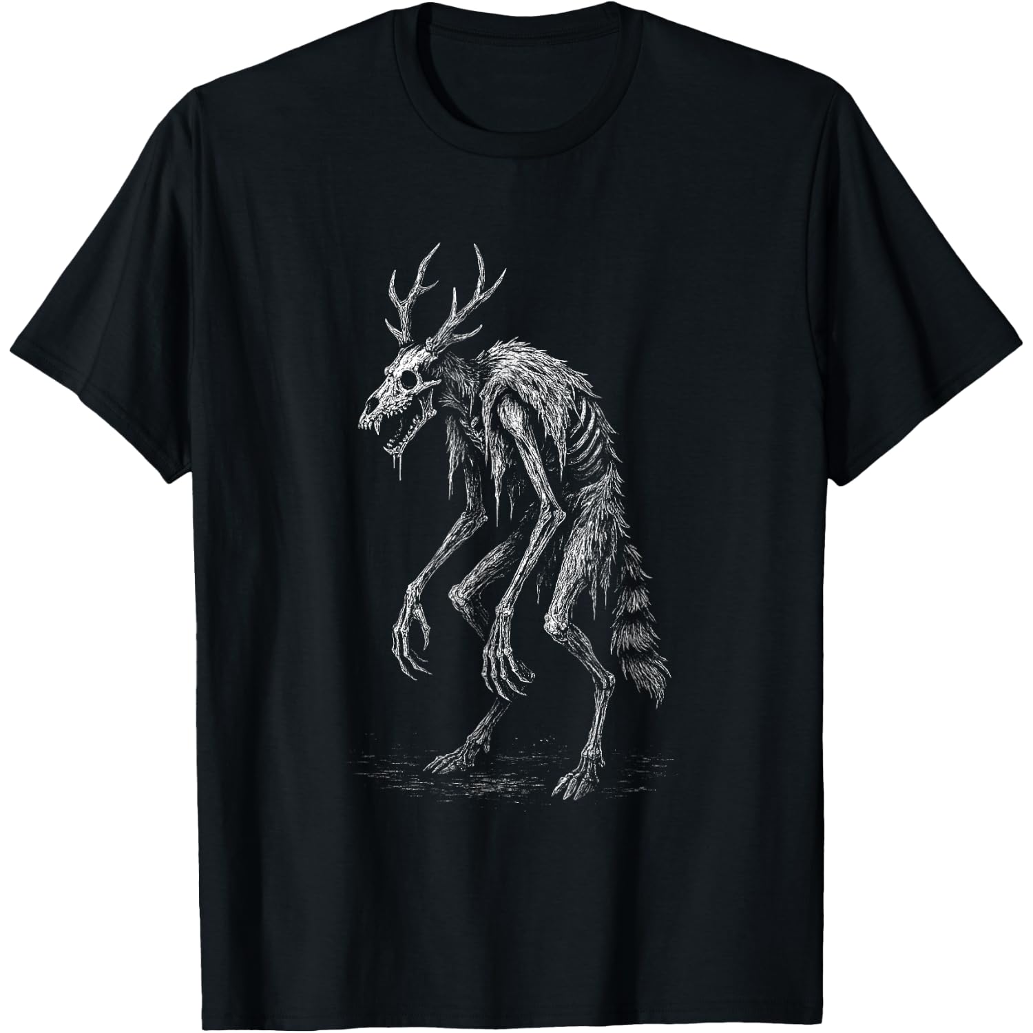 Folk Horror Wendigo Weirdcore Creepy Halloween T-Shirt