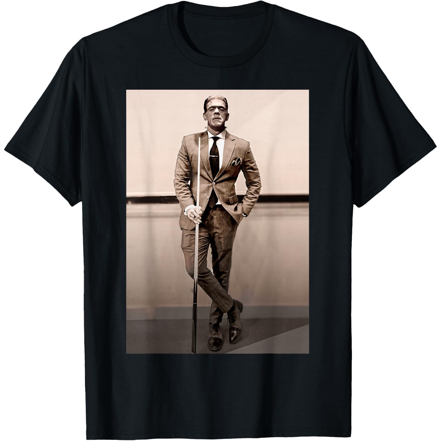 Frankenstein Dapper Frankenstein Monster in Suit Halloween T-Shirt Small