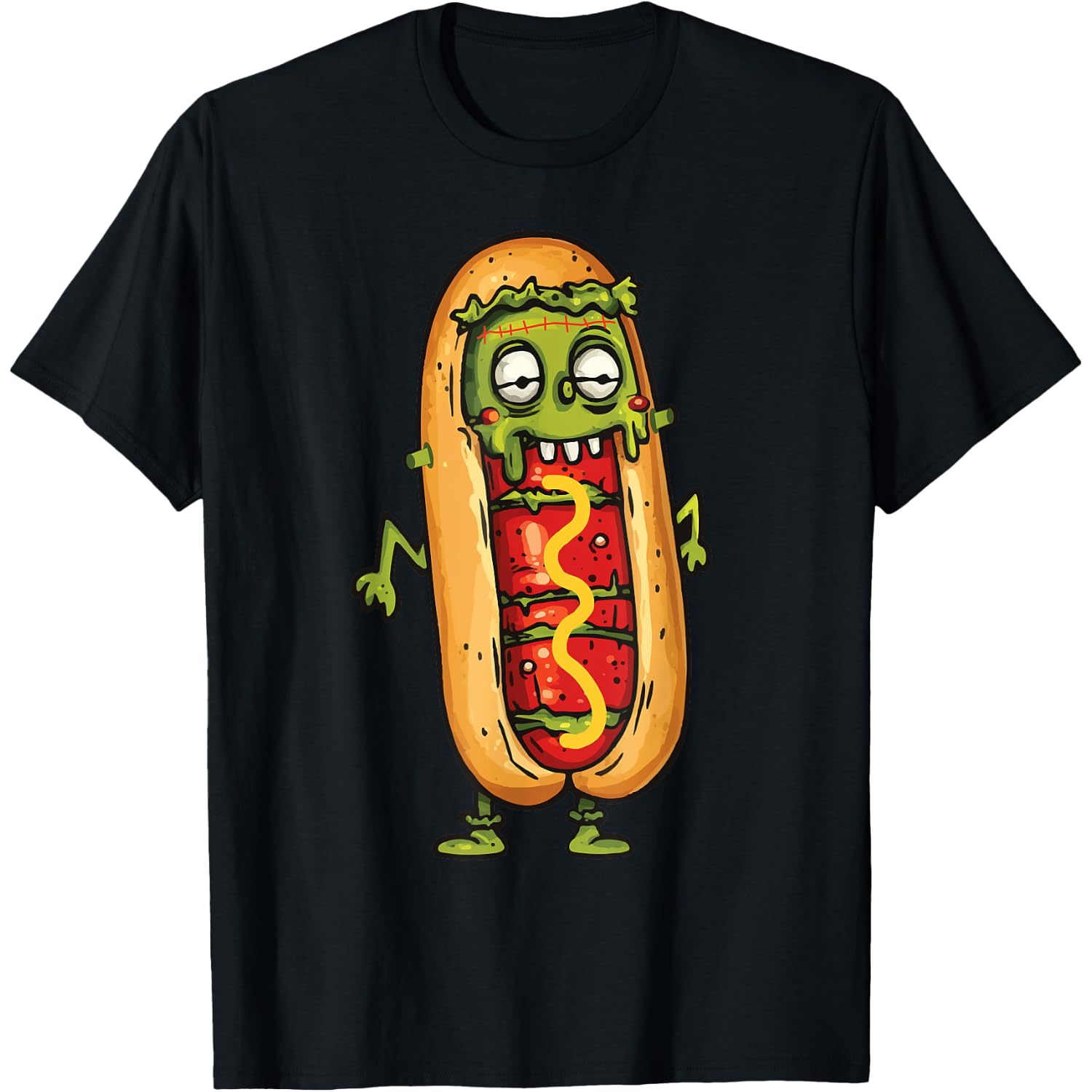 Frankenstein Funny Hot Halloween Monster Dog Frankfurter T-Shirt