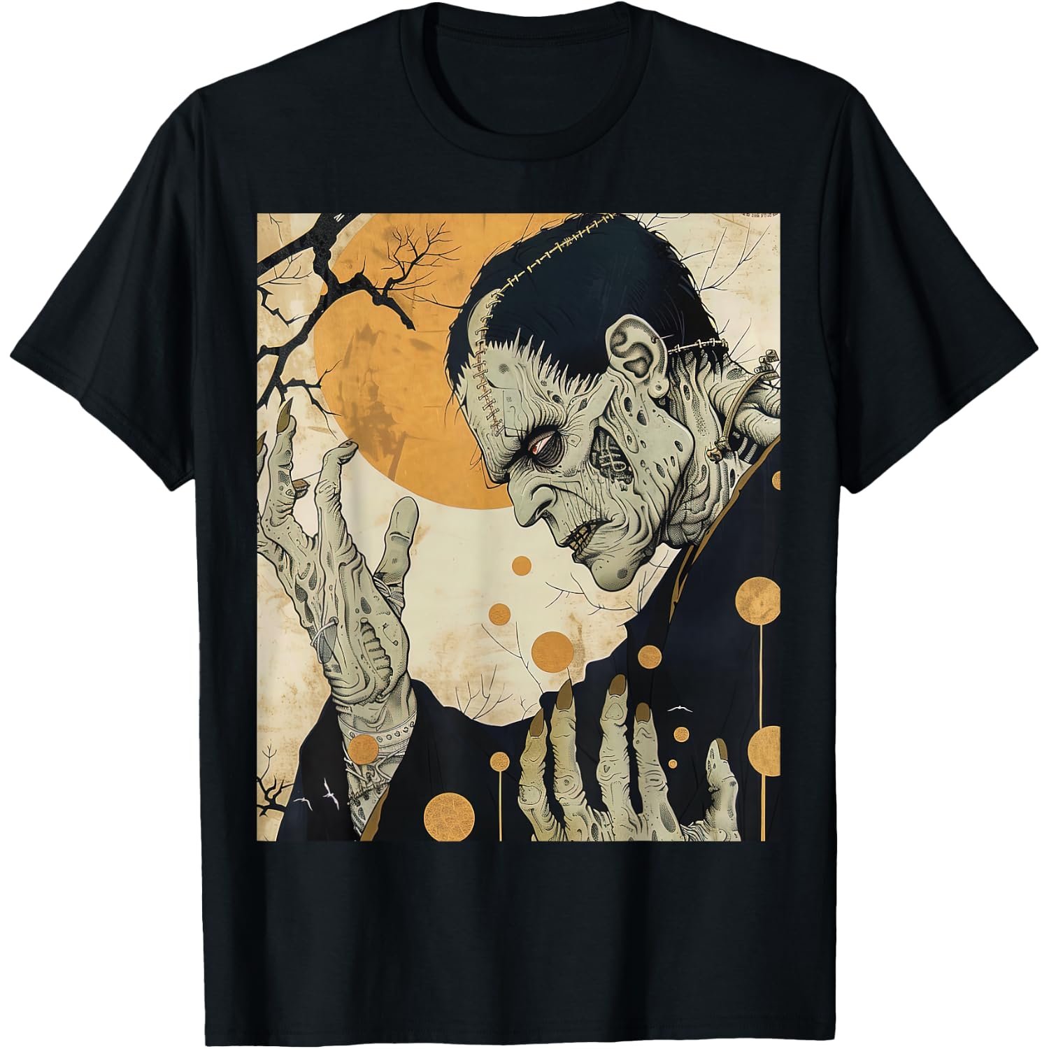 Frankenstein Horror Halloween Retro Vintage T-Shirt