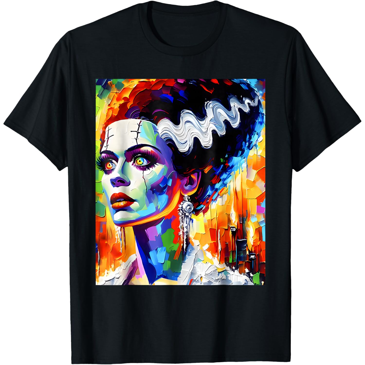 Frankenstein Monster and Bride Halloween Matching Couple T-Shirt