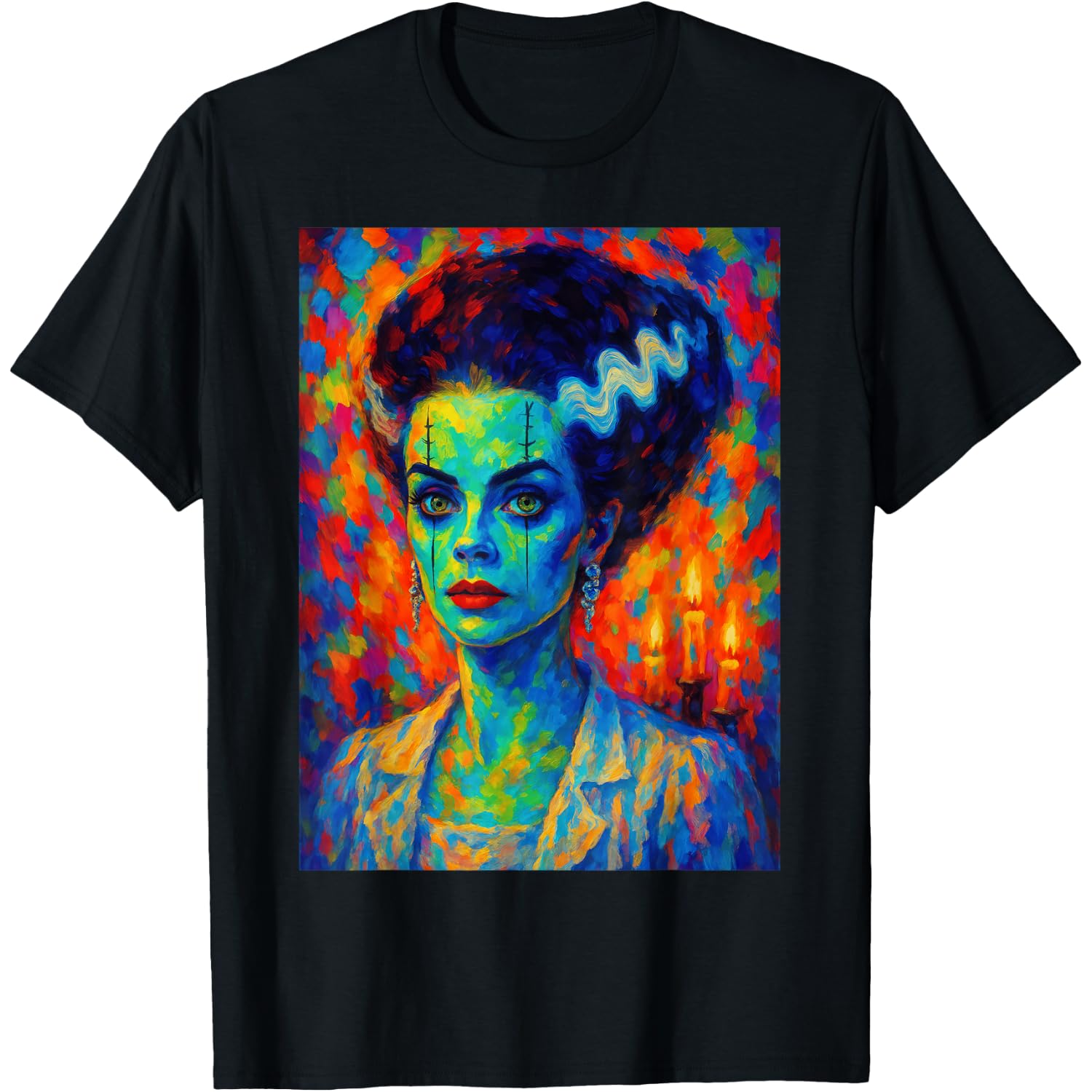 Frankenstein Monster and Bride Halloween Matching Couple T-Shirt