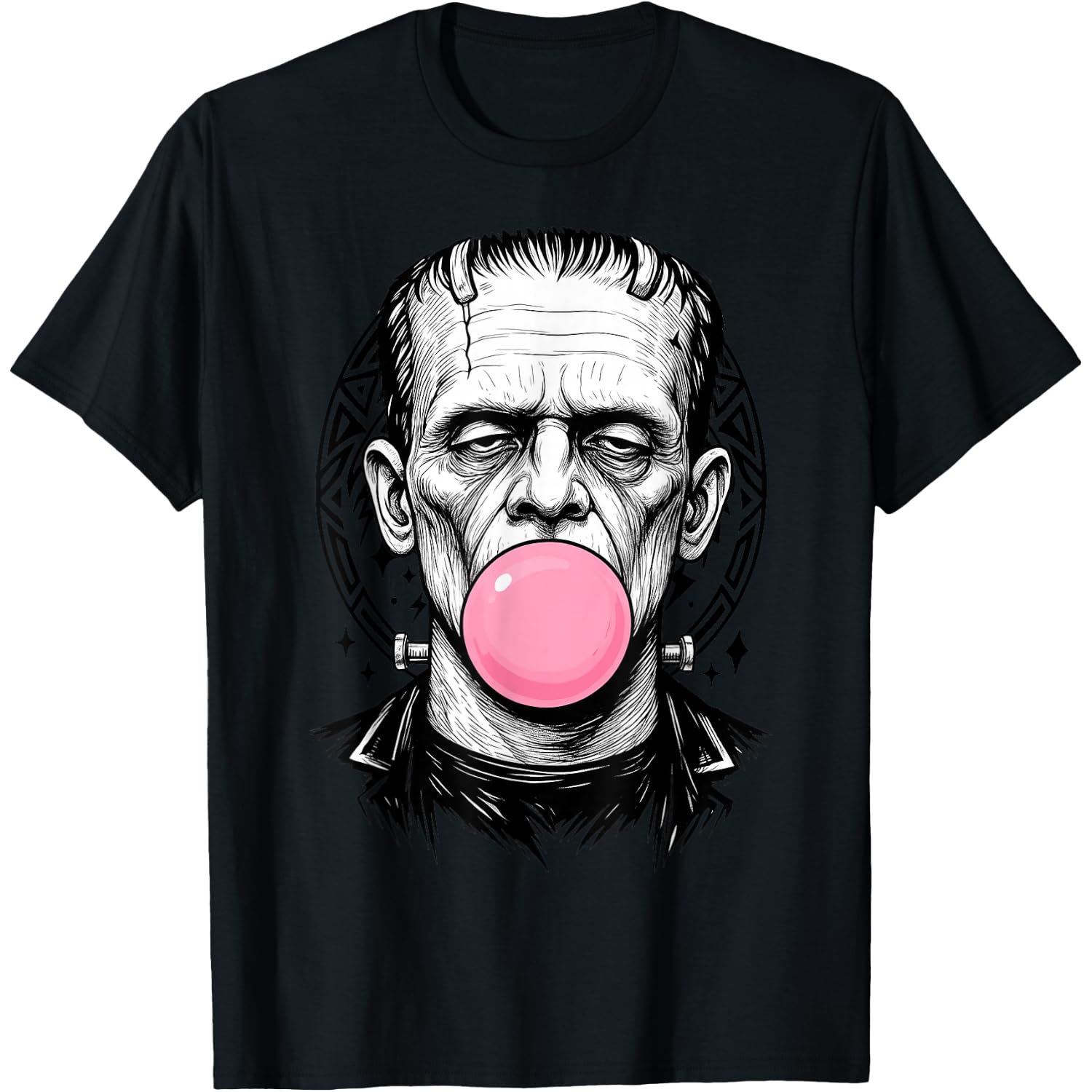 Frankenstein Monster Bubble Gum Funny Vintage Halloween T-Shirt