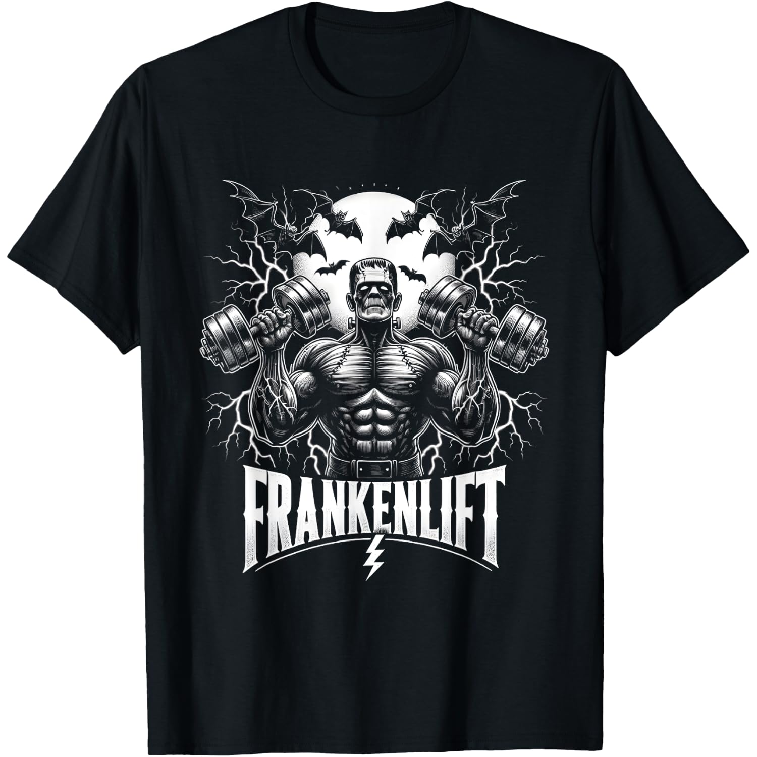 Frankenstein Monster Halloween Gym Workout Enthusiast T-Shirt