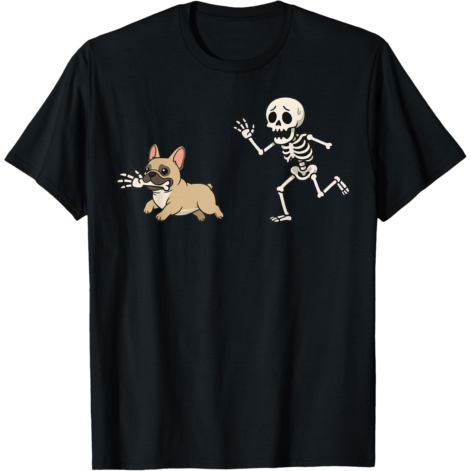 French Bulldog Skeleton Hand Halloween T-Shirt
