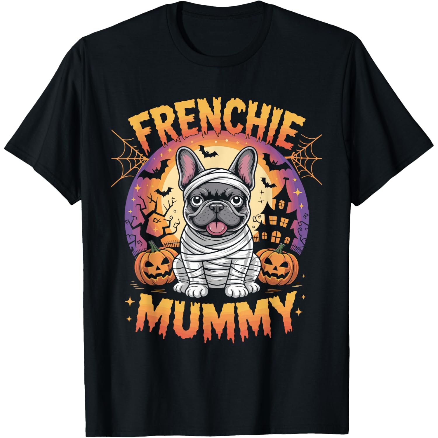 Frenchie Mummy Halloween Costume Dog Owner French Bulldog T-Shirt