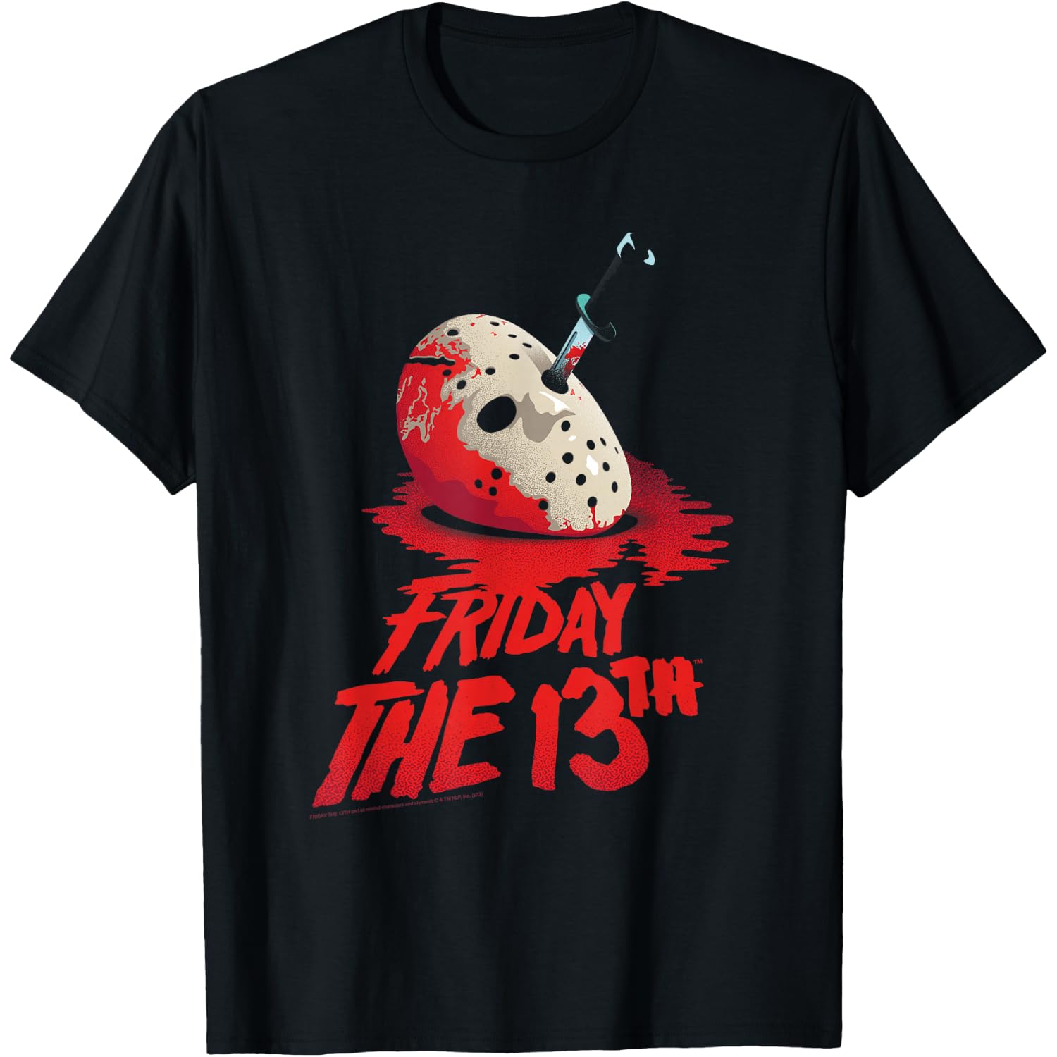Friday The 13th Jason Mask in Blood with Logo Horror Movie T-Shirt