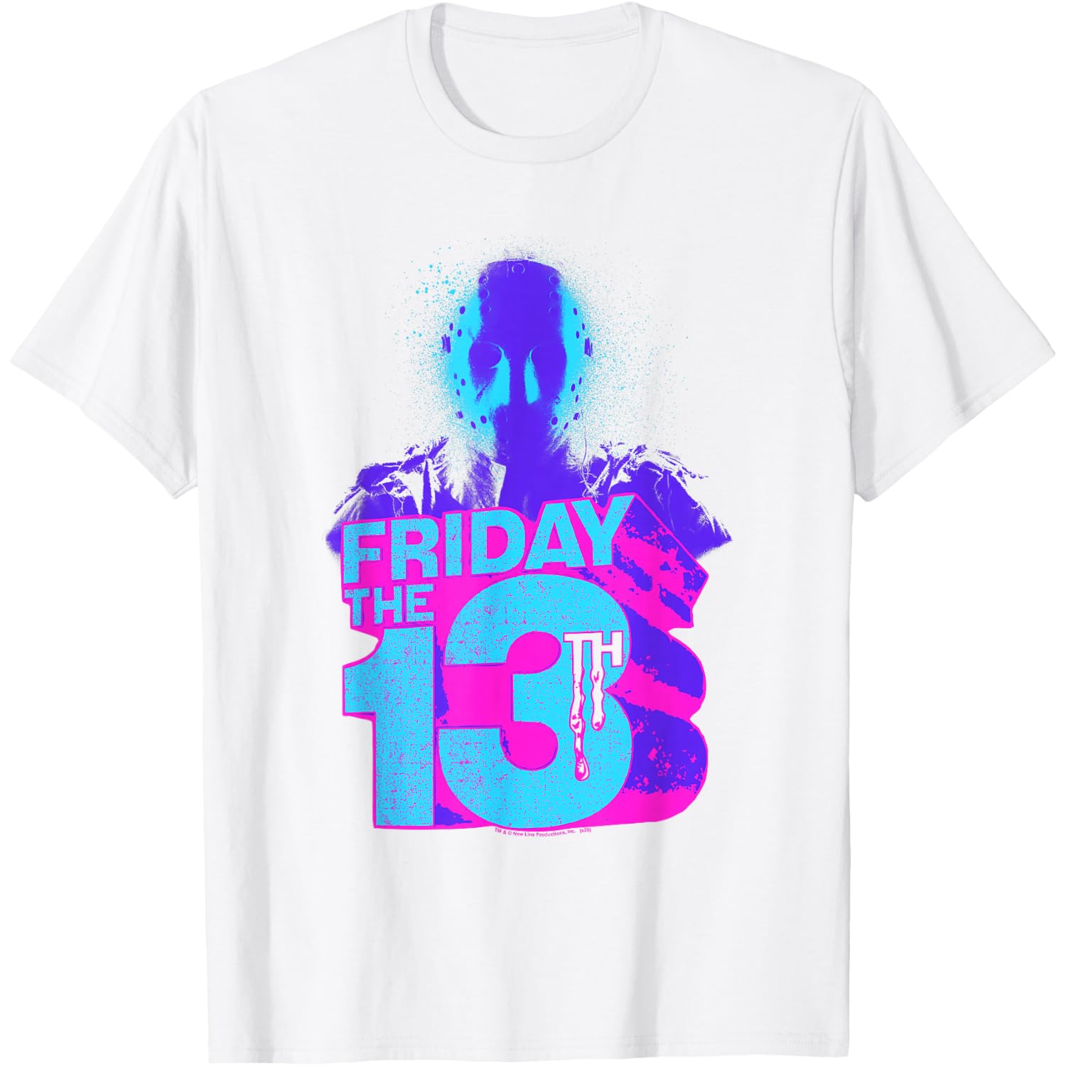 Friday The 13th Neon Jason Logo Summerween Horror Movie T-Shirt