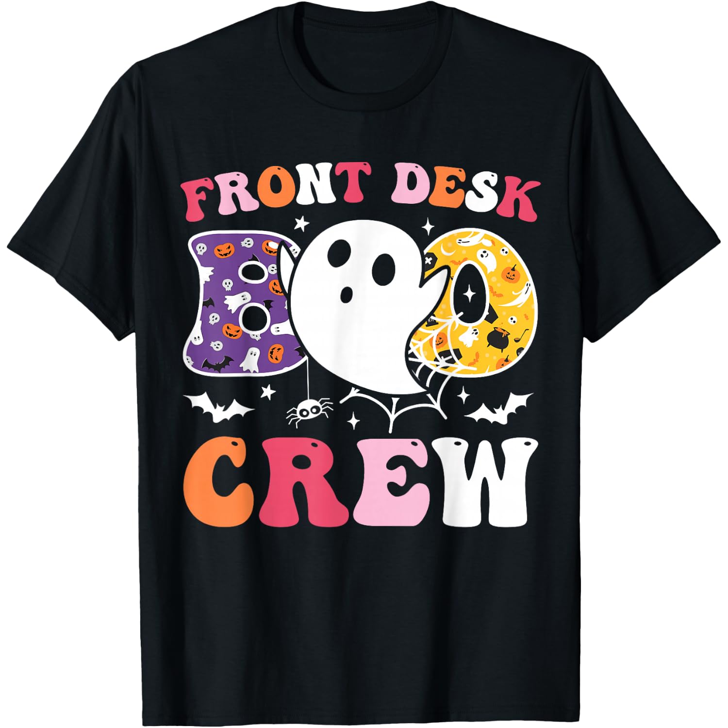 Front Desk Boo Crew Funny Ghost Halloween Receptionist 2025 T-Shirt