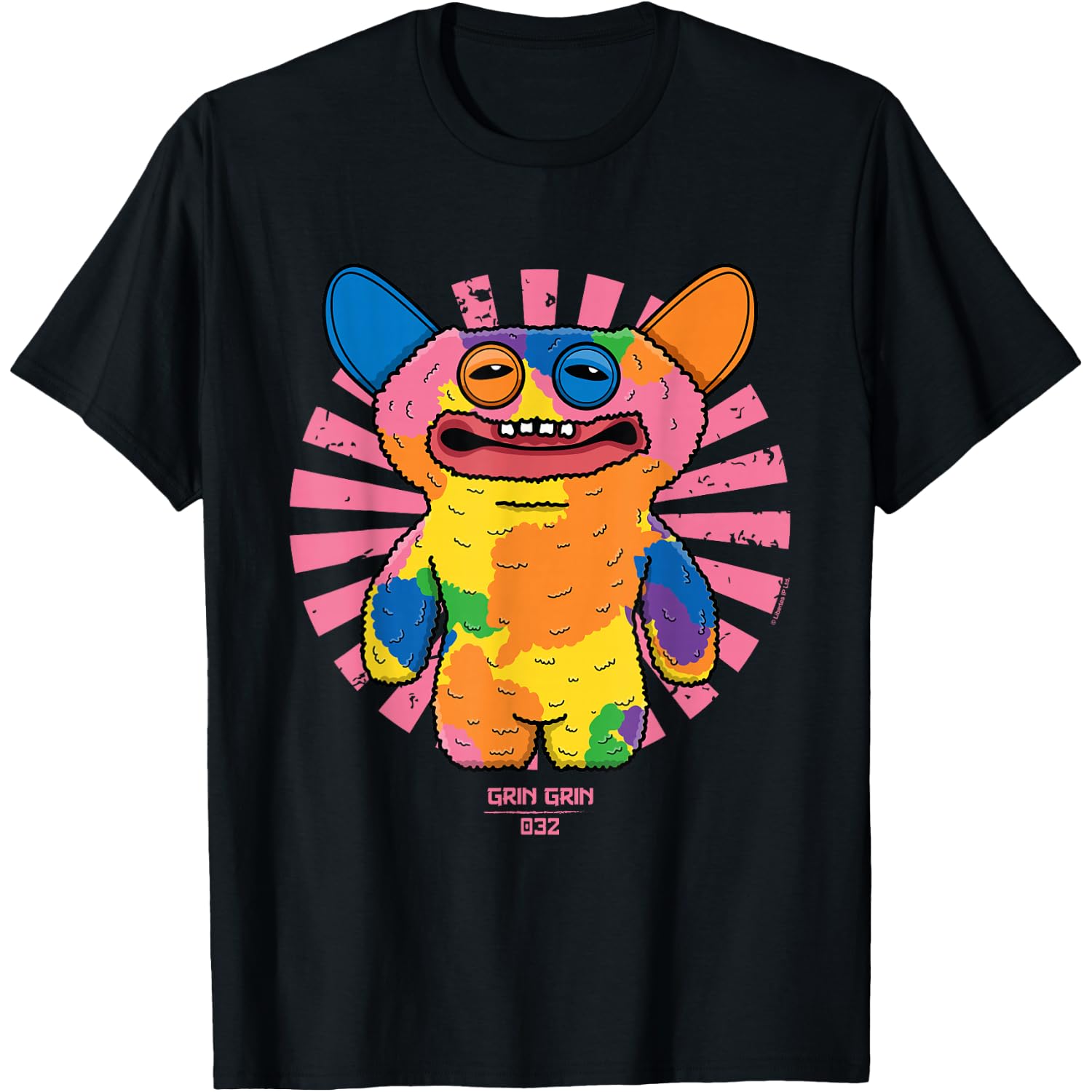 Fuggler Grin Grin Snuggler Retro Japanese Text Halloween T-Shirt