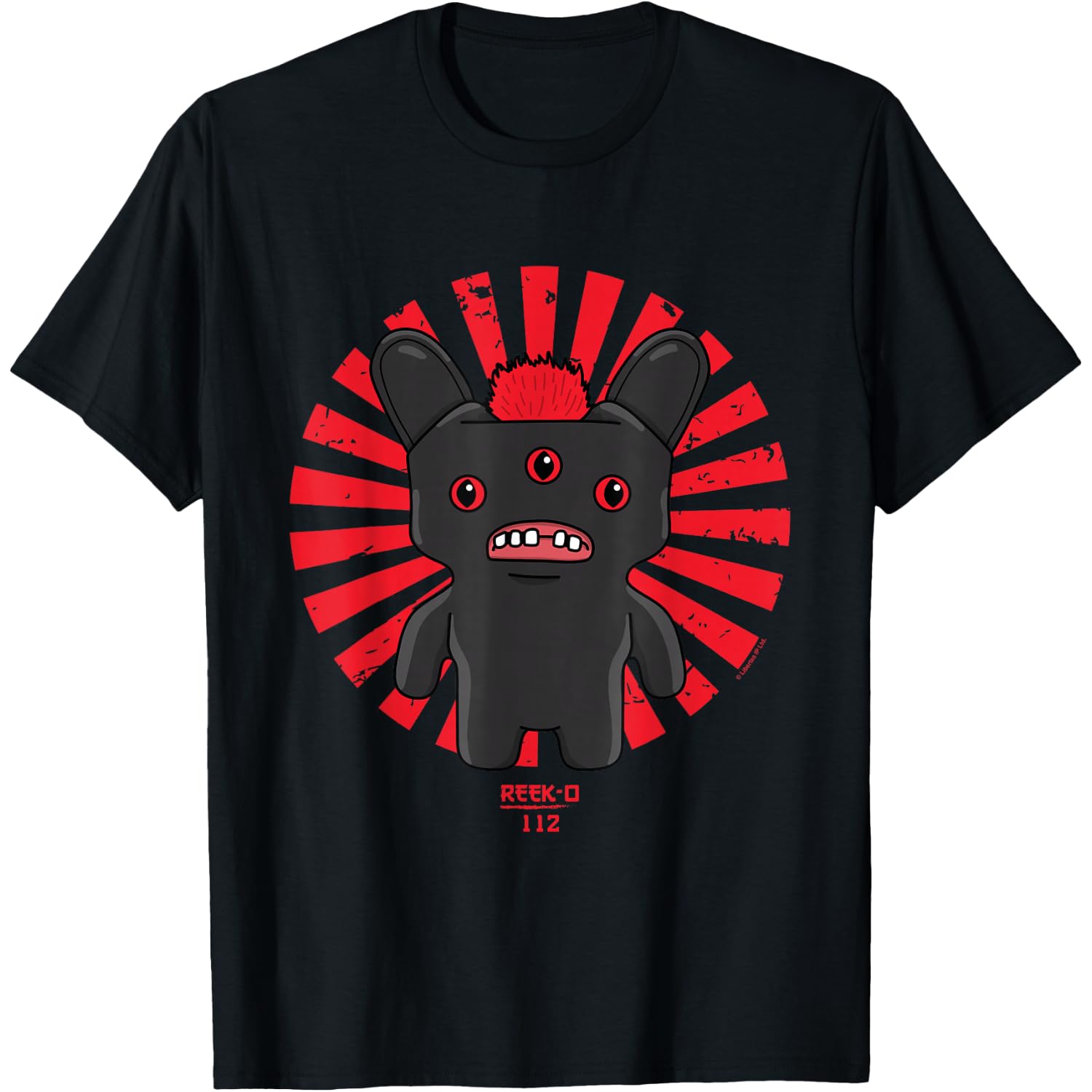 Fuggler Reek-O Black Retro Japanese Text Halloween T-Shirt