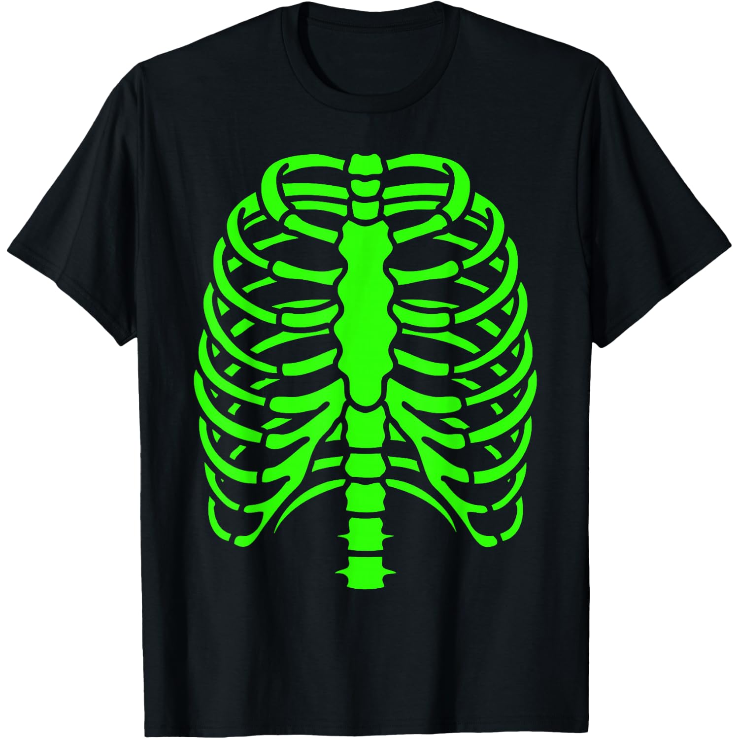Fun Cool Green Skeleton Rib Cage Halloween T-Shirt