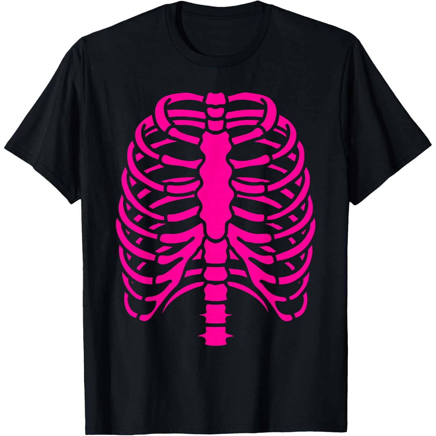 Fun Cool Pink Skeleton Rib Cage Halloween T-Shirt