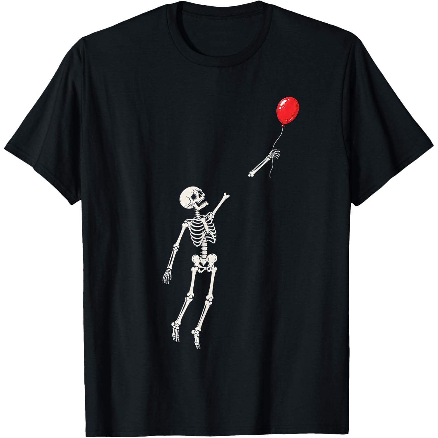 Funny Artistic Skeleton Balloon Gothic Halloween T-Shirt