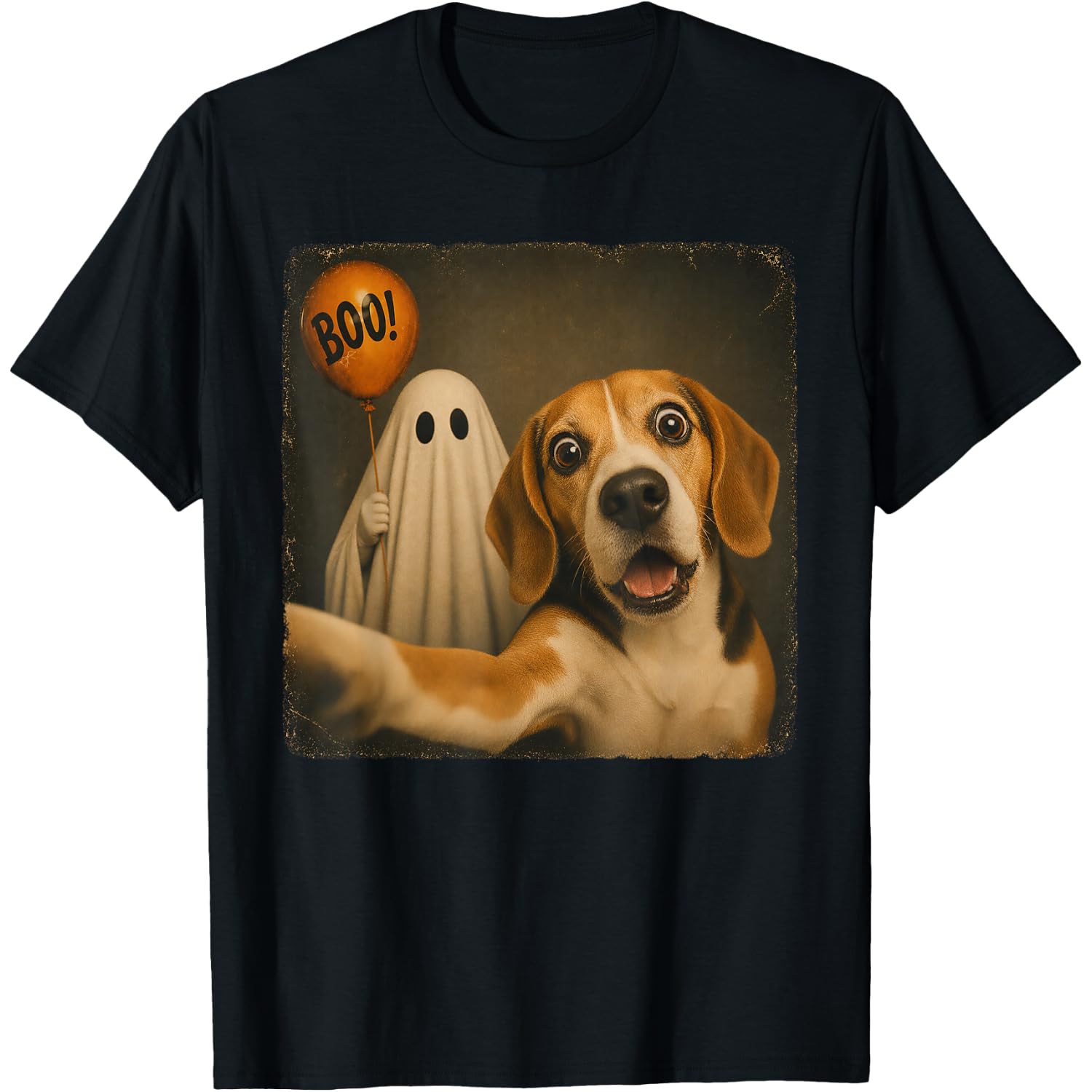 Funny Beagle Ghost Selfie Boo Dog Beagle Halloween T-Shirt