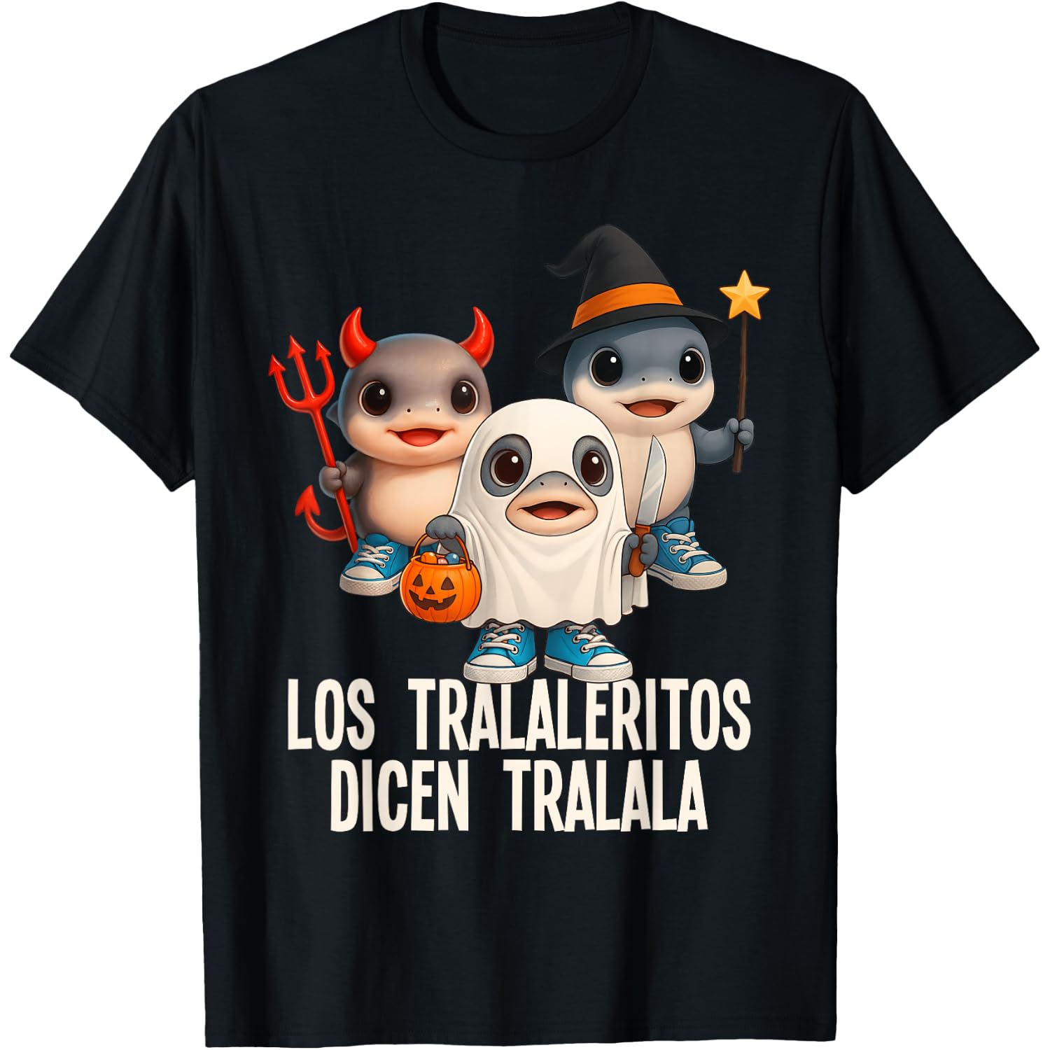 Funny Brainrot Los Tralaleritos Halloween Costume AI Kids T-Shirt