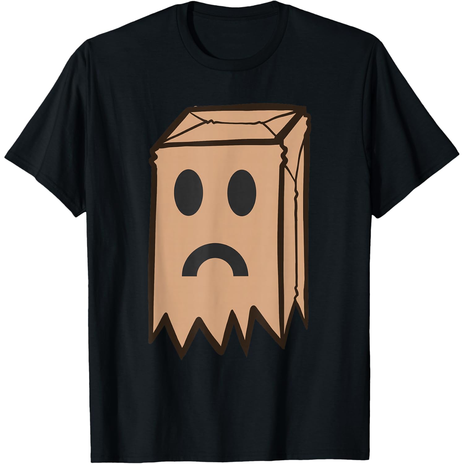 Funny Brown Paper Bag With Face - Wearing a Brown Paper Bag T-Shirt