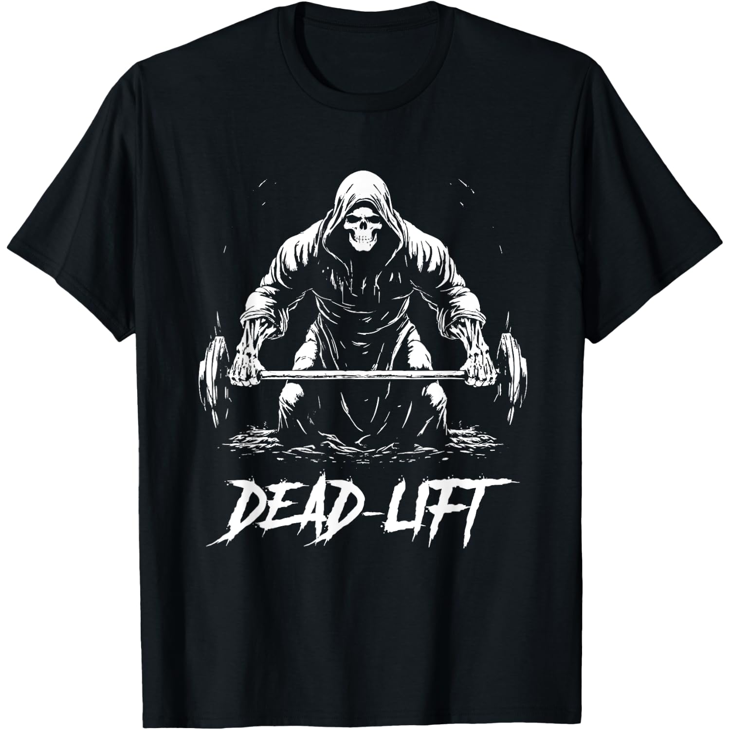 Funny Dead Lift Grim Reaper Halloween Gym Weights Training T-Shirt