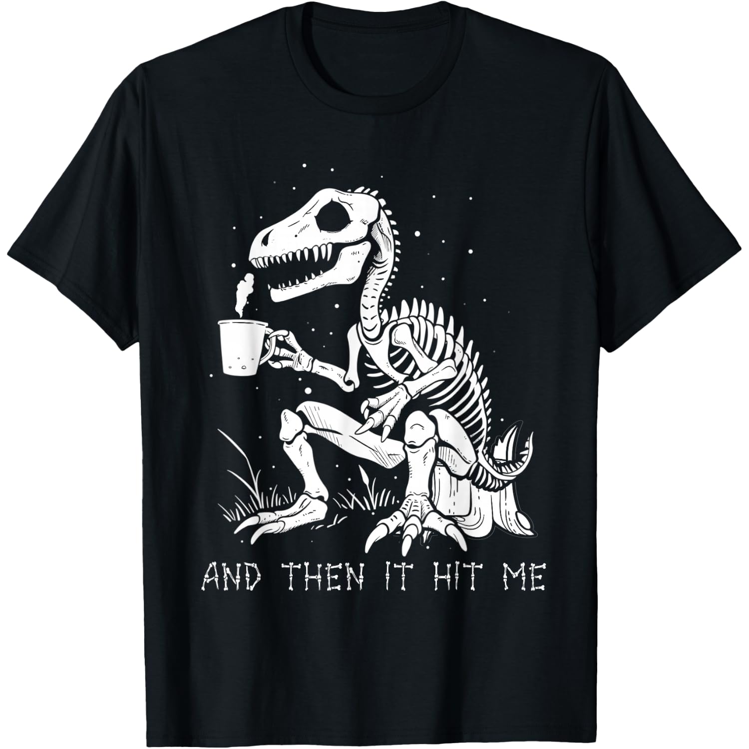 Funny Dinosaur Skeleton Costume Goth Men Women Halloween T-Shirt