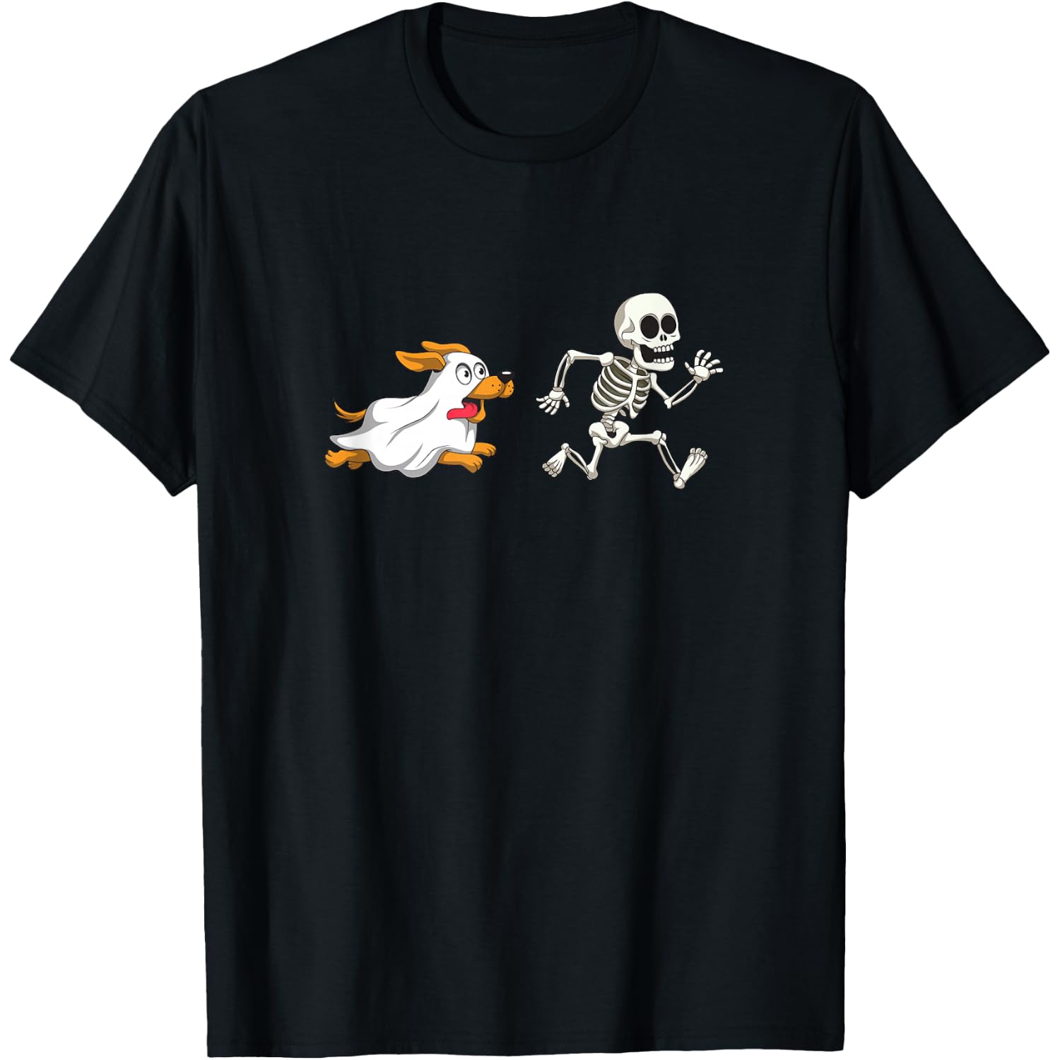 Funny Dog Ghost Halloween Skeleton T-Shirt