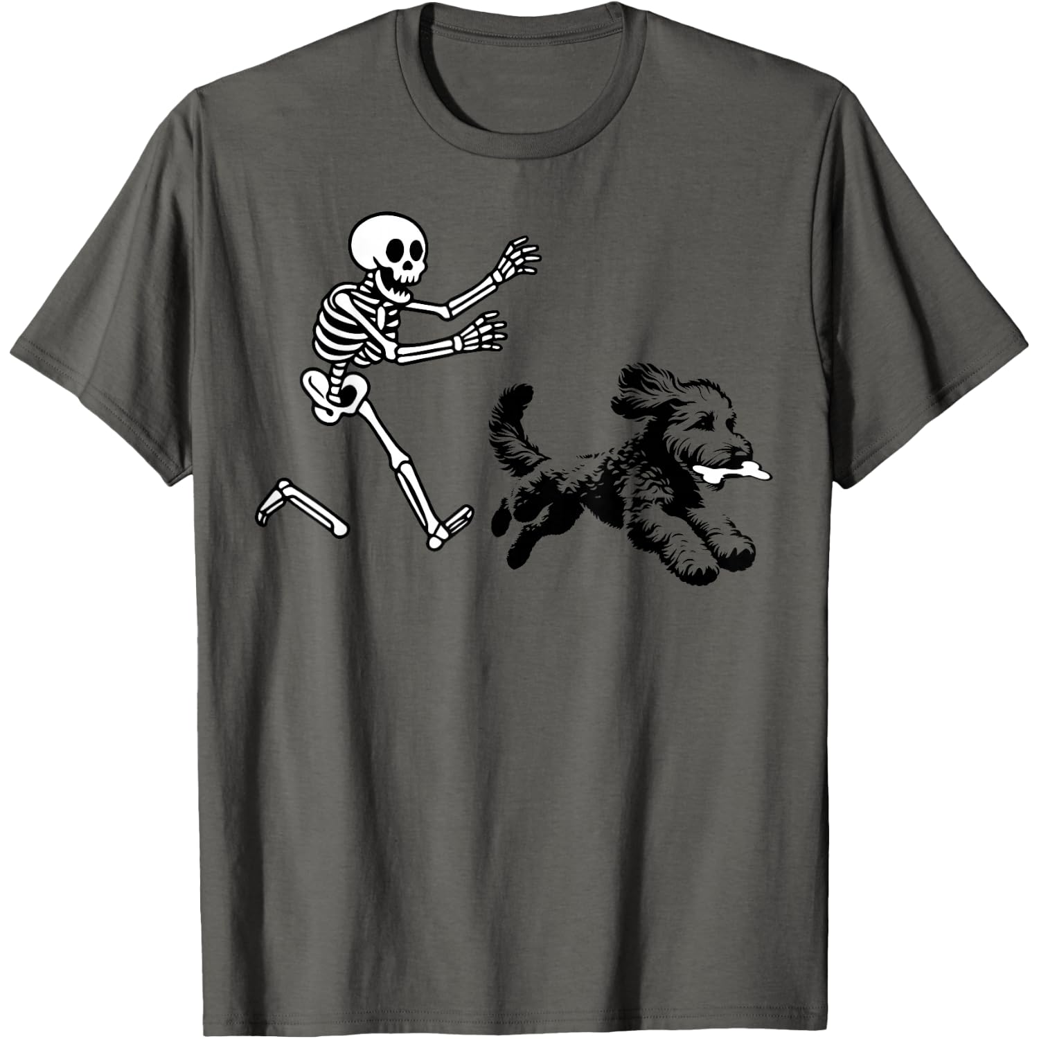 Funny Doodle Running Skeleton Halloween T-Shirt