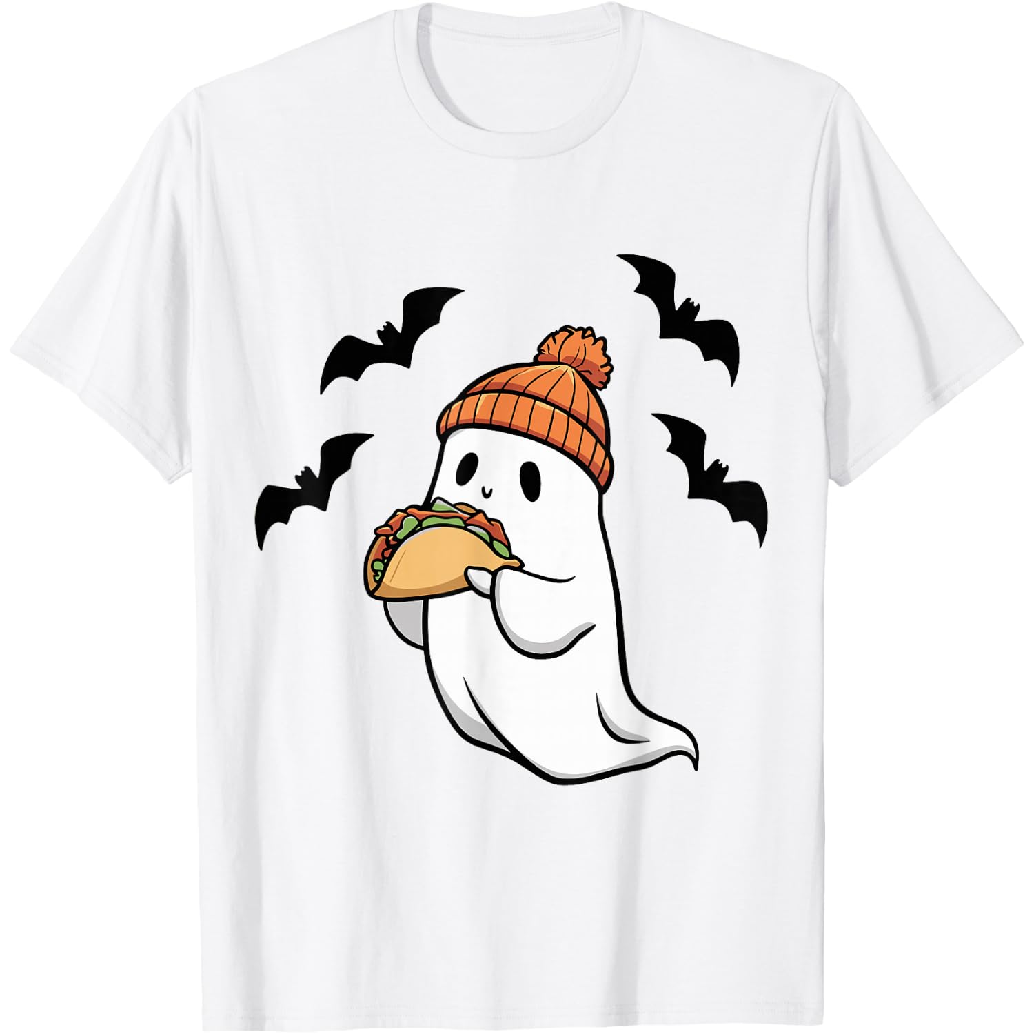 Funny Ghost Eating Tacos Spooky Taco Halloween Food Costume T-Shirt