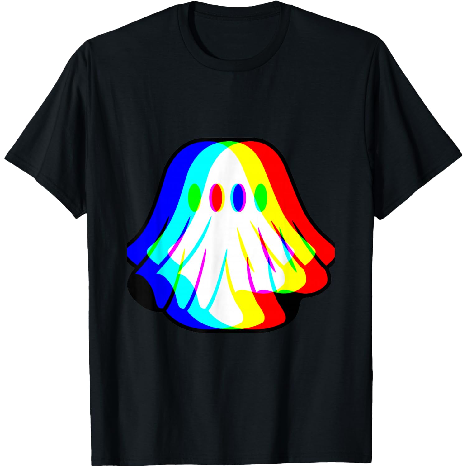 Funny Ghost Trippy Vaporwave Halloween Techno Rave Party T-Shirt