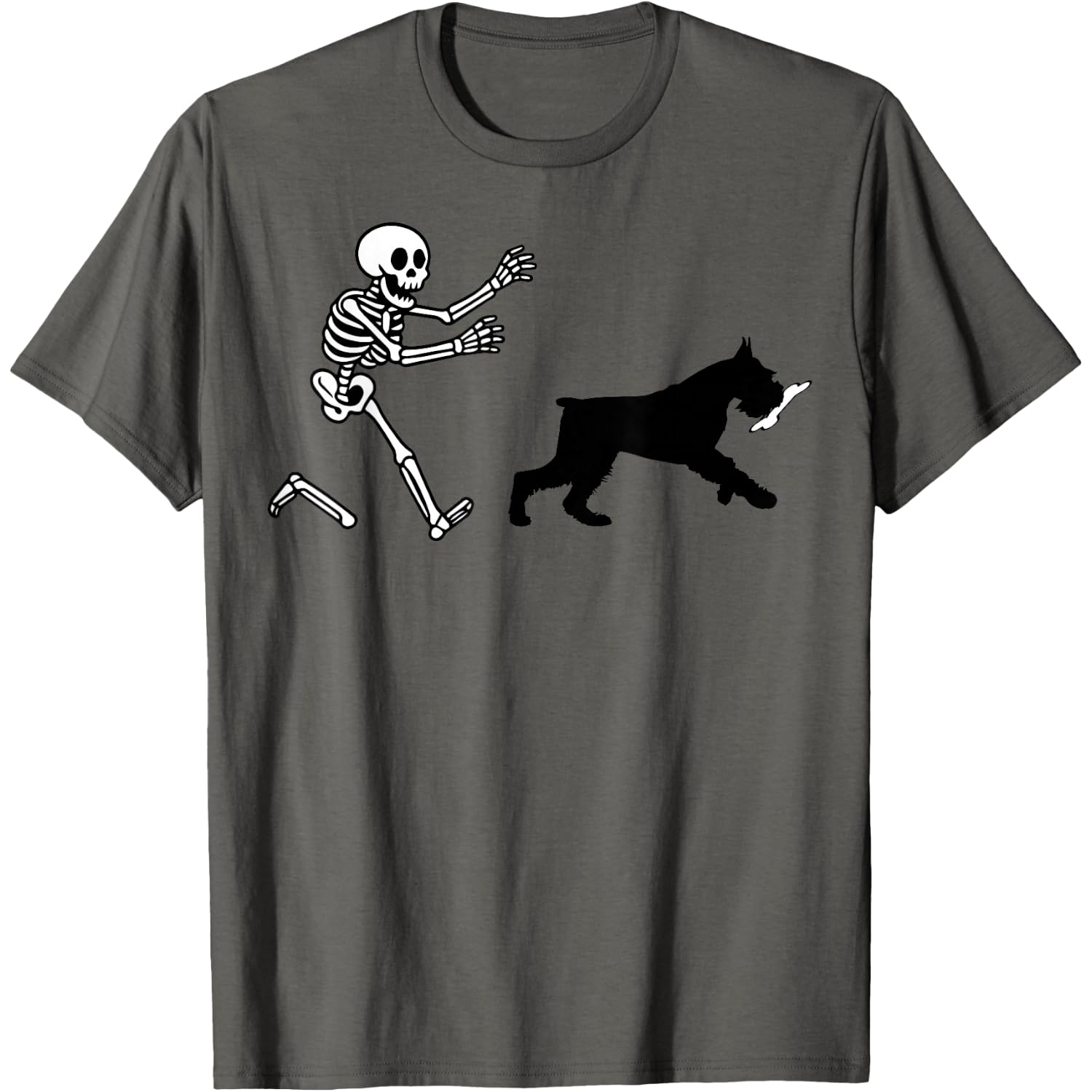 Funny Giant Schnauze Running Skeleton Halloween T-Shirt