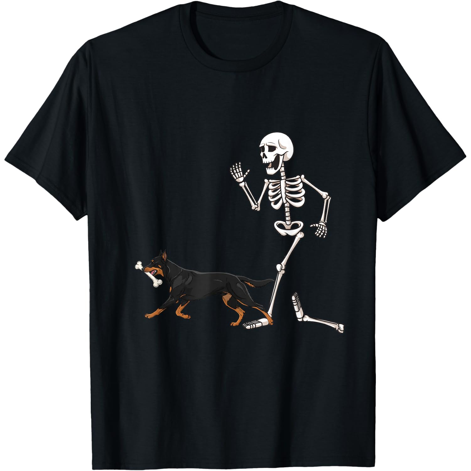 Funny Halloween Beauceron and Skeleton T-Shirt