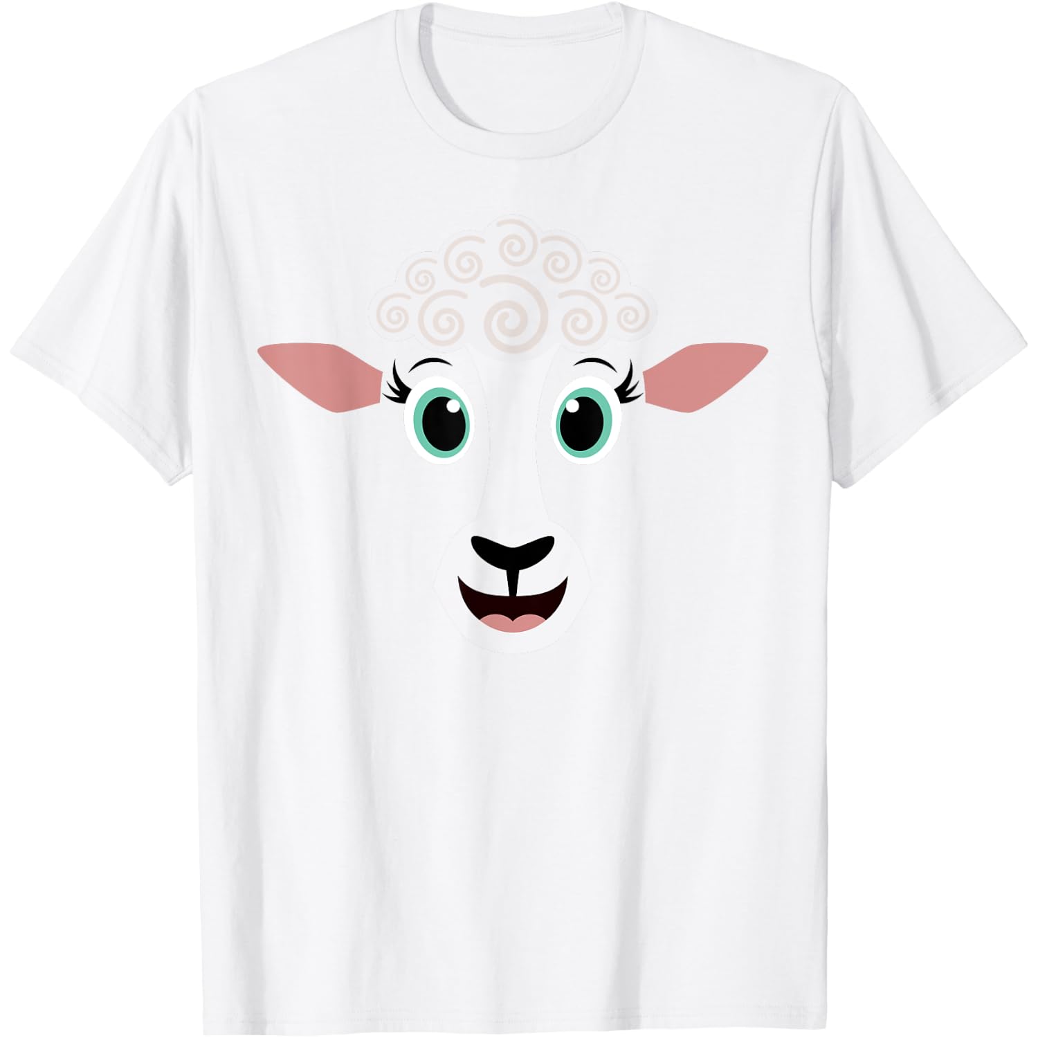 Funny Halloween Costume for Girls Boys - Cute Sheep Face T-Shirt