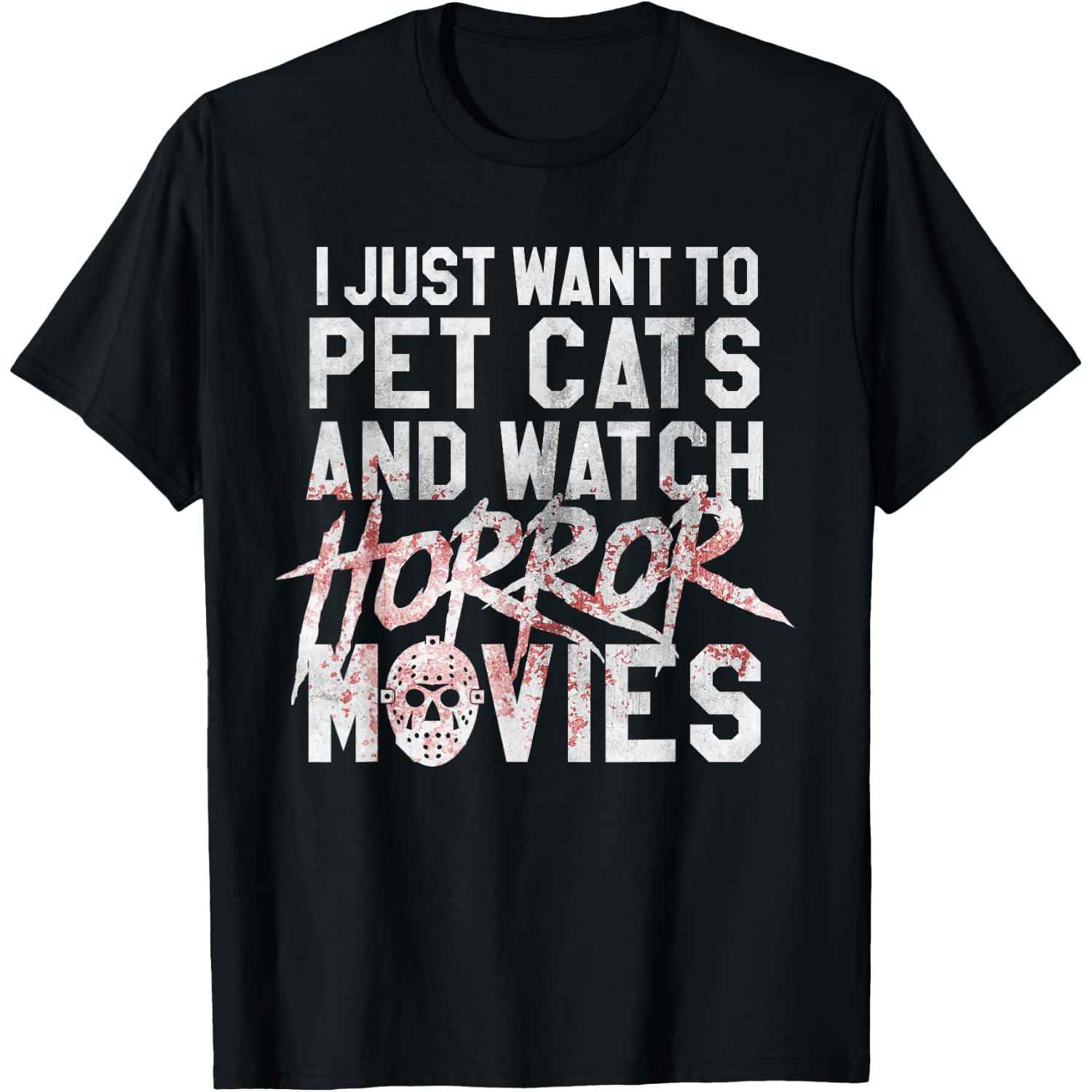 Funny Horror Movie Fan - Halloween Cat Lover Gift Men Women T-Shirt