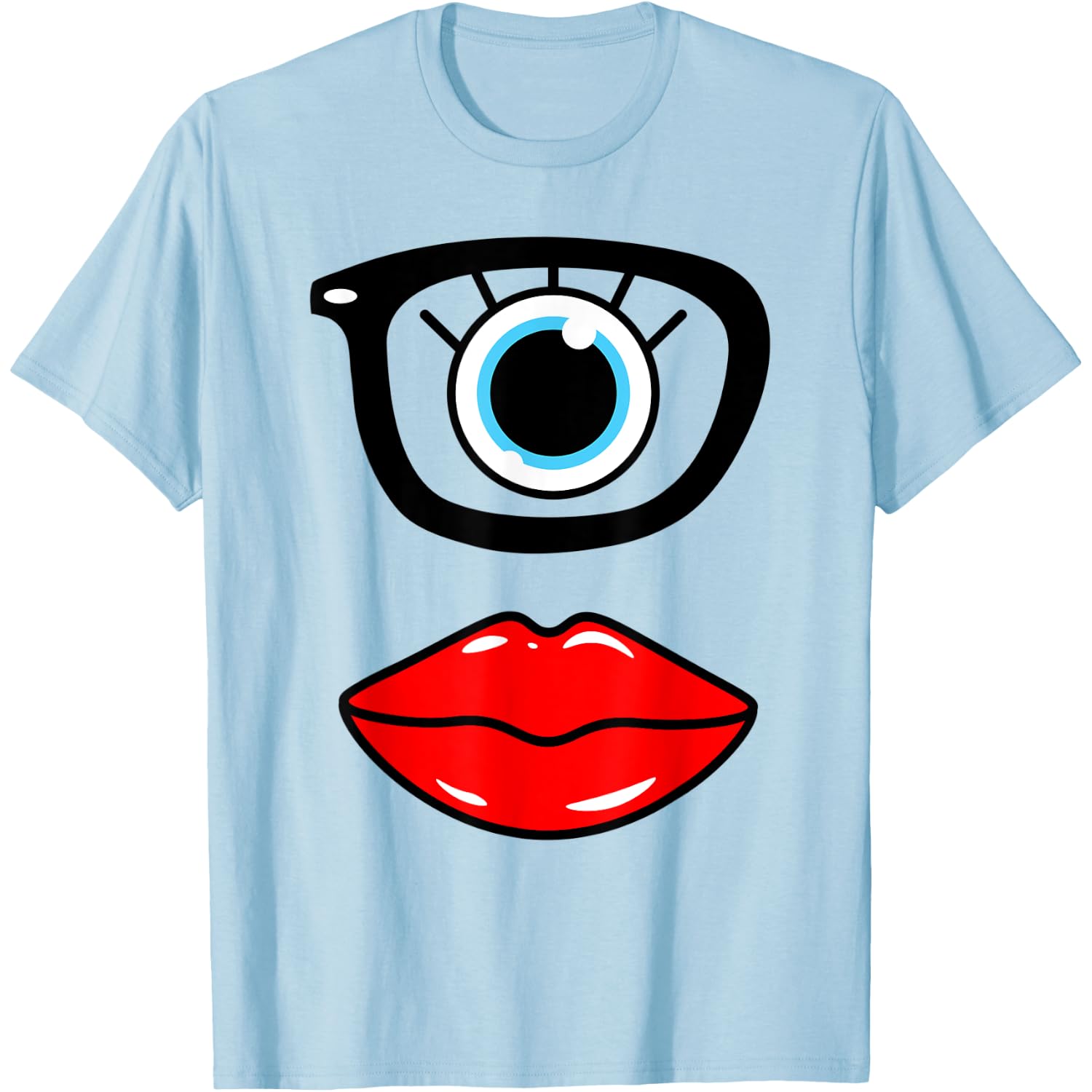 Monster Face Wearing Nerd Glasses Costume Birthday Halloween T-Shirt