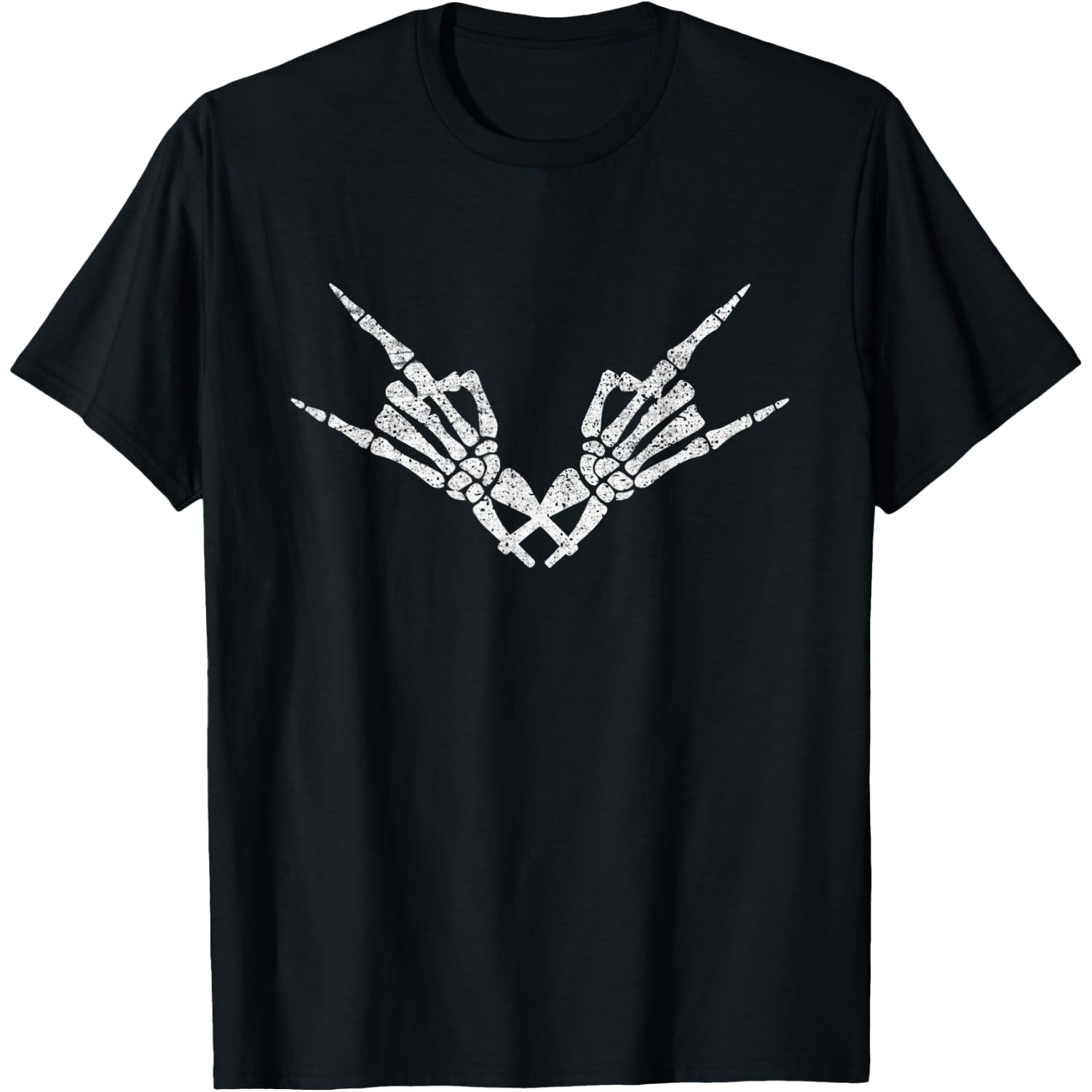 Rock On Rock Star Skeleton Hand Skull Funny Halloween T-Shirt