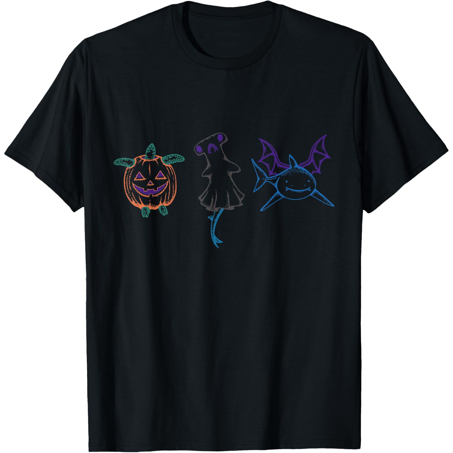 Sea Creature Halloween Spooky Turtle Hammerhead Whale Shark T-Shirt