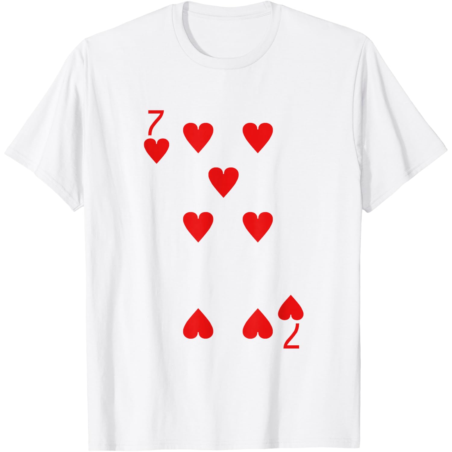 Seven of Hearts Deck of Cards Playing Cards Halloween Poker T-Shirt