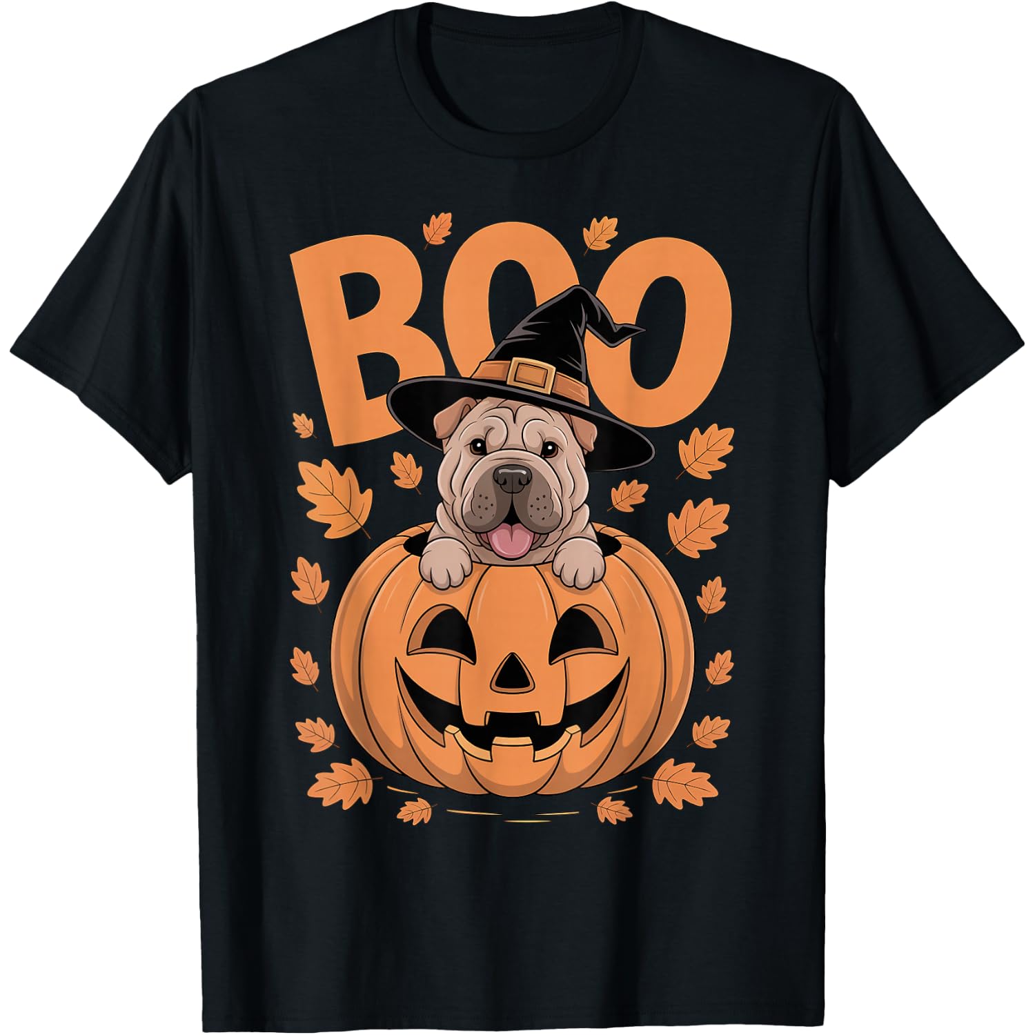 Shar Pei Costume on Pumpkin Halloween Shar Pei T-Shirt