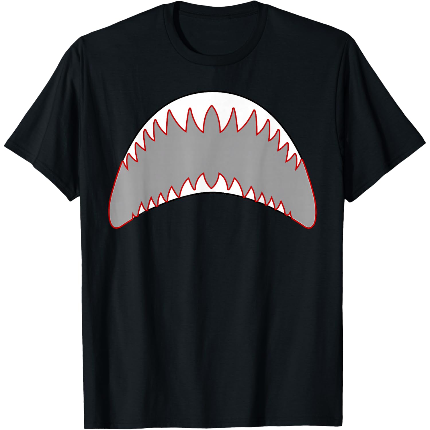 Shark Mouth Jaw Lazy Easy Costume for Halloween Party T-Shirt