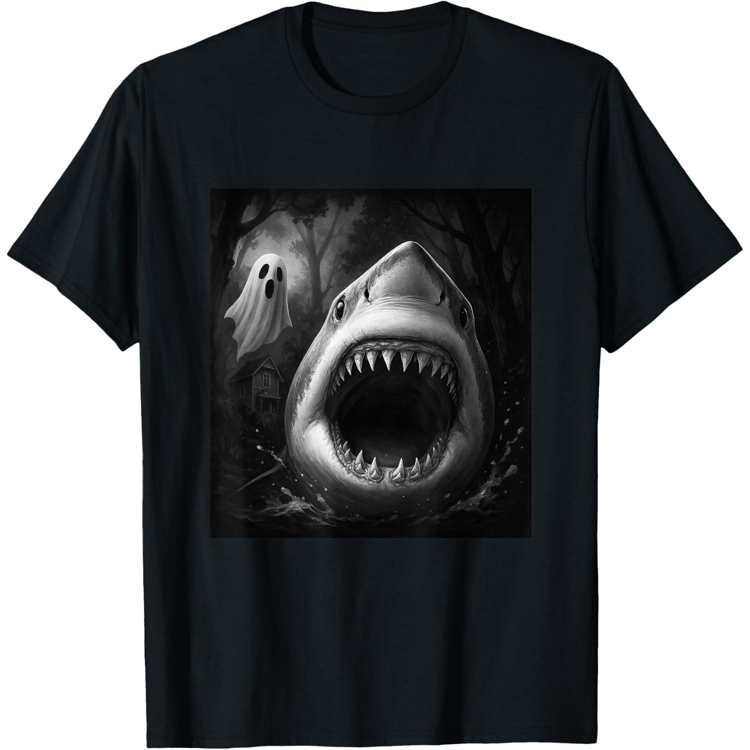 Shark with Boo Scary Halloween T-Shirt