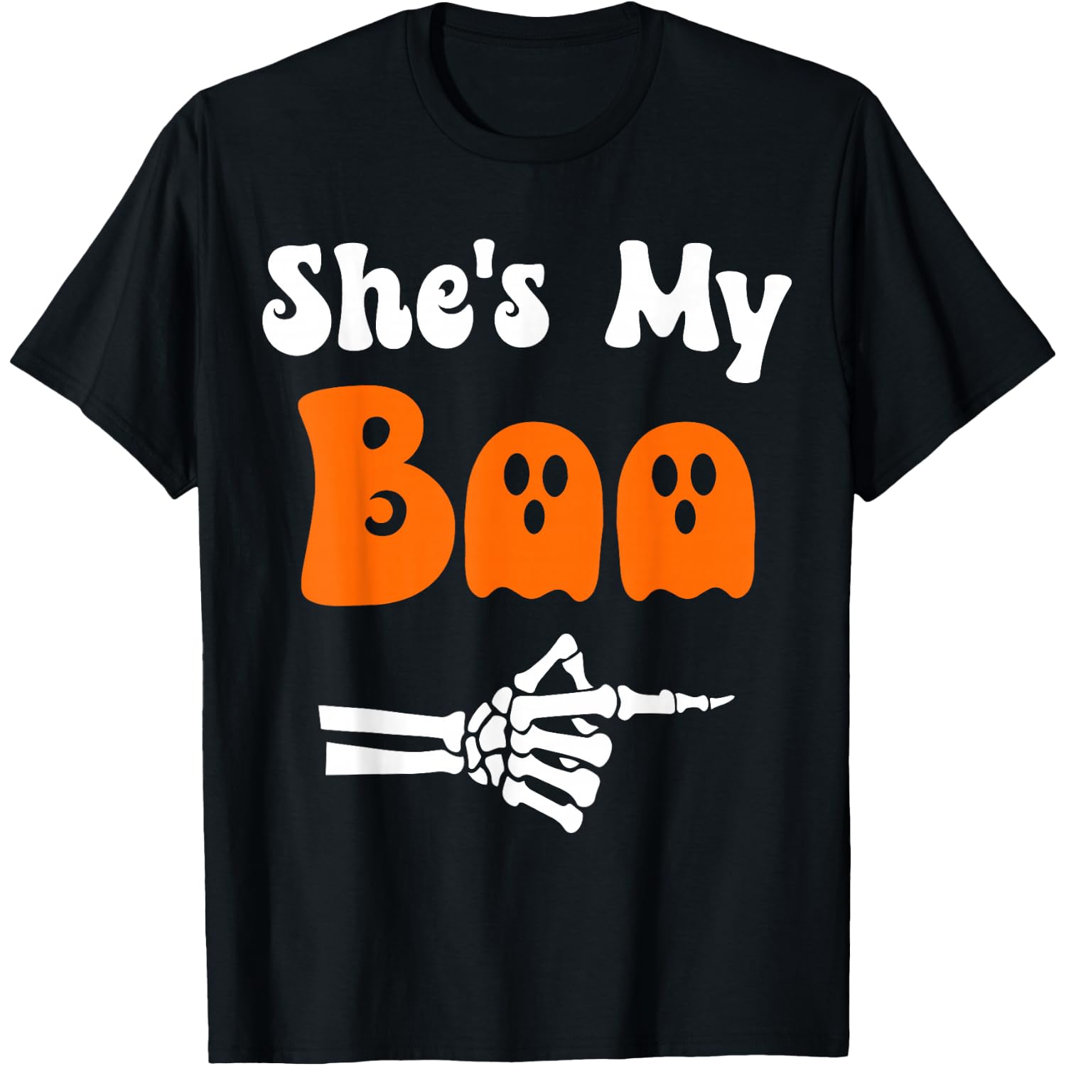 She's My Boo Skeleton Couples Matching Couple Halloween T-Shirt