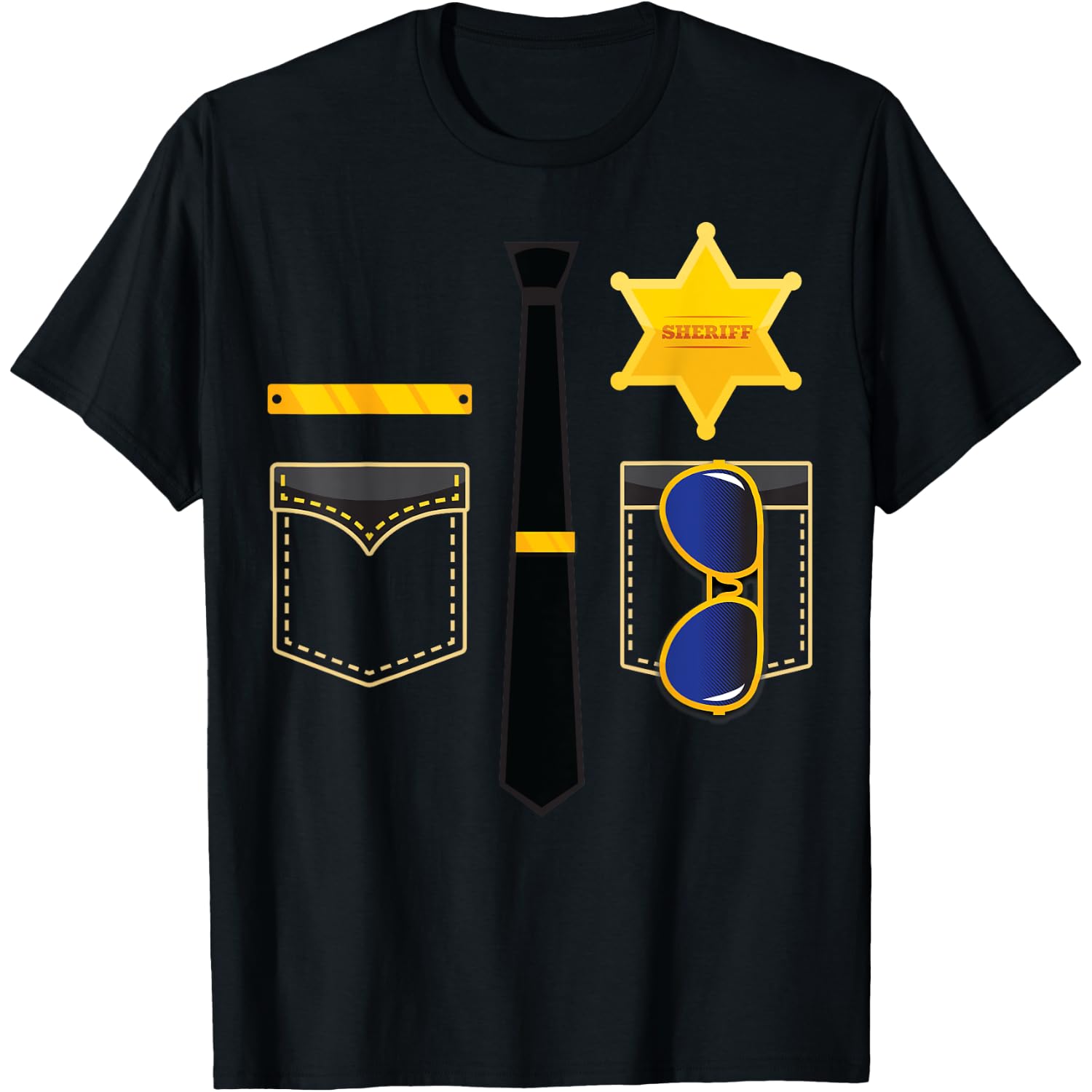 Sheriff Costume for Kids Boys Funny Halloween Police Officer T-Shirt