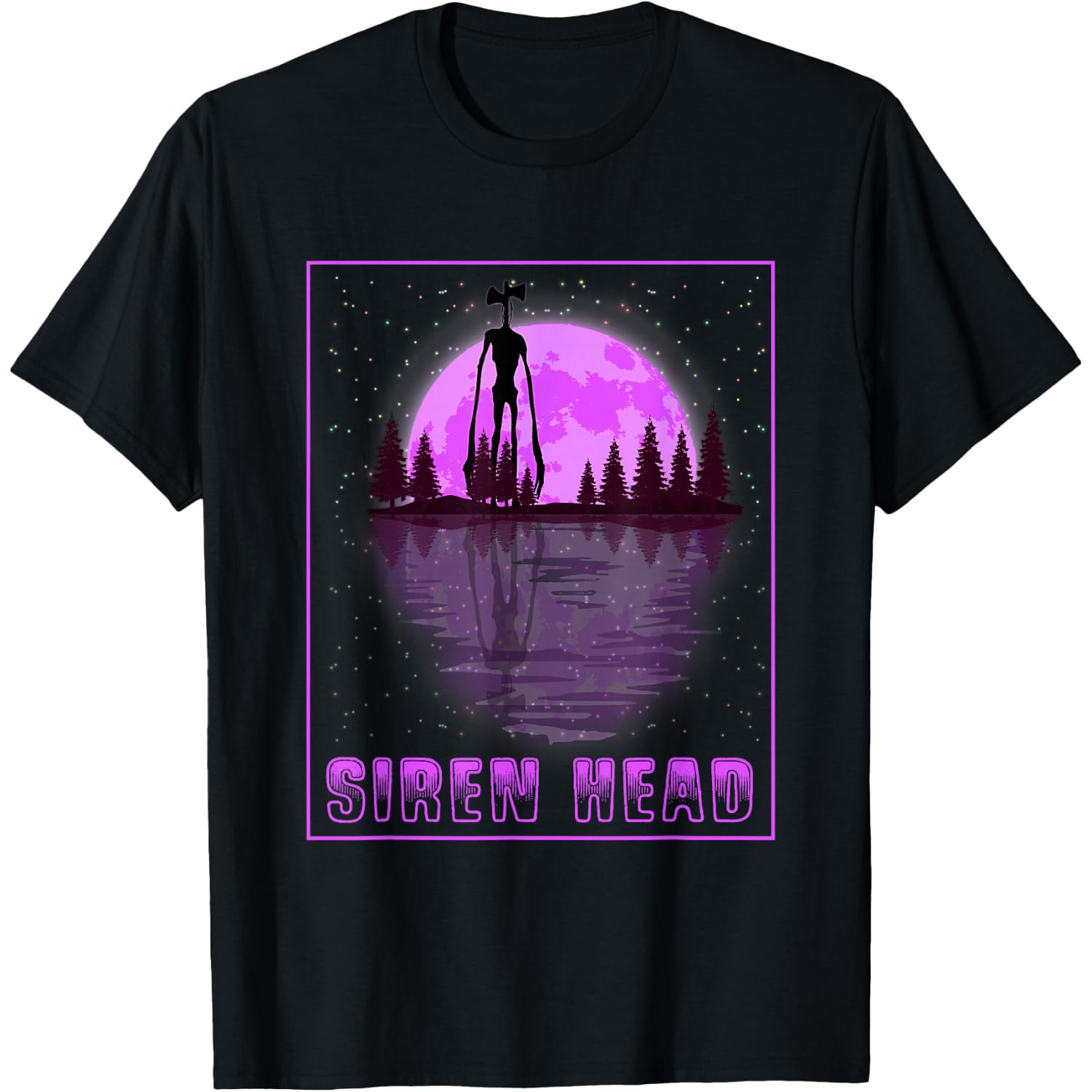 Siren Head and a Purple Full Moon T-Shirt