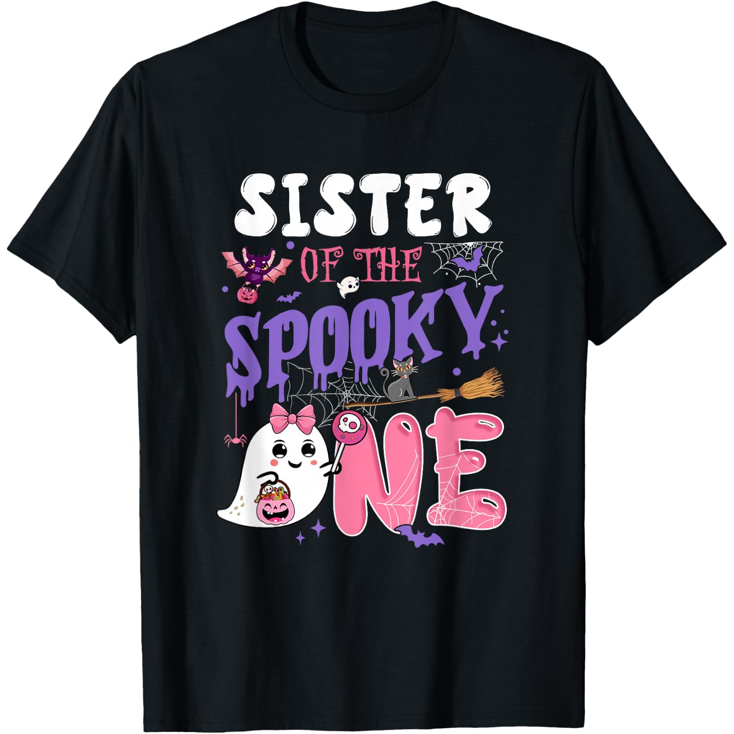 Sister Of The Spooky One 1St Birthday Girl Halloween Ghost T-Shirt