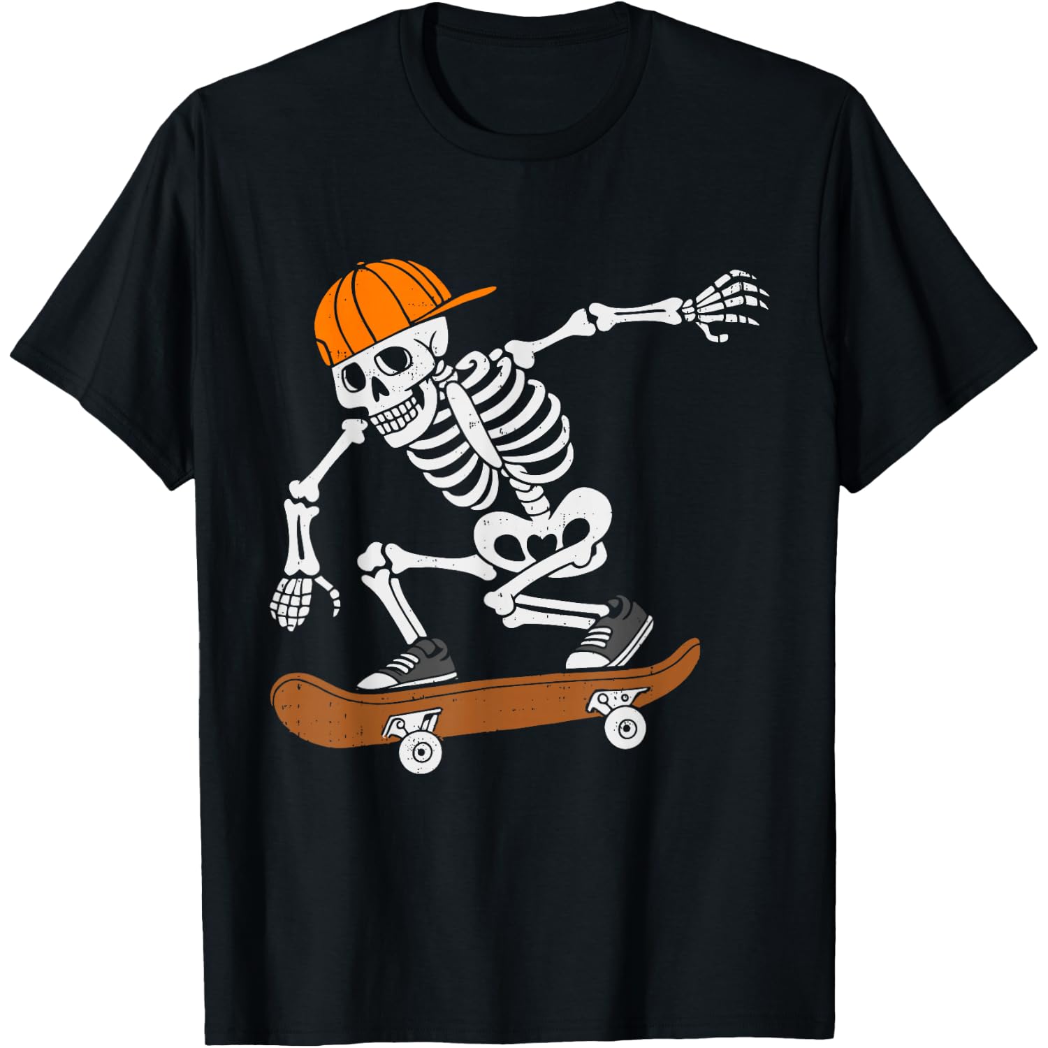 Skateboard Halloween Costume Skeleton Skateboarding Men Boys T-Shirt
