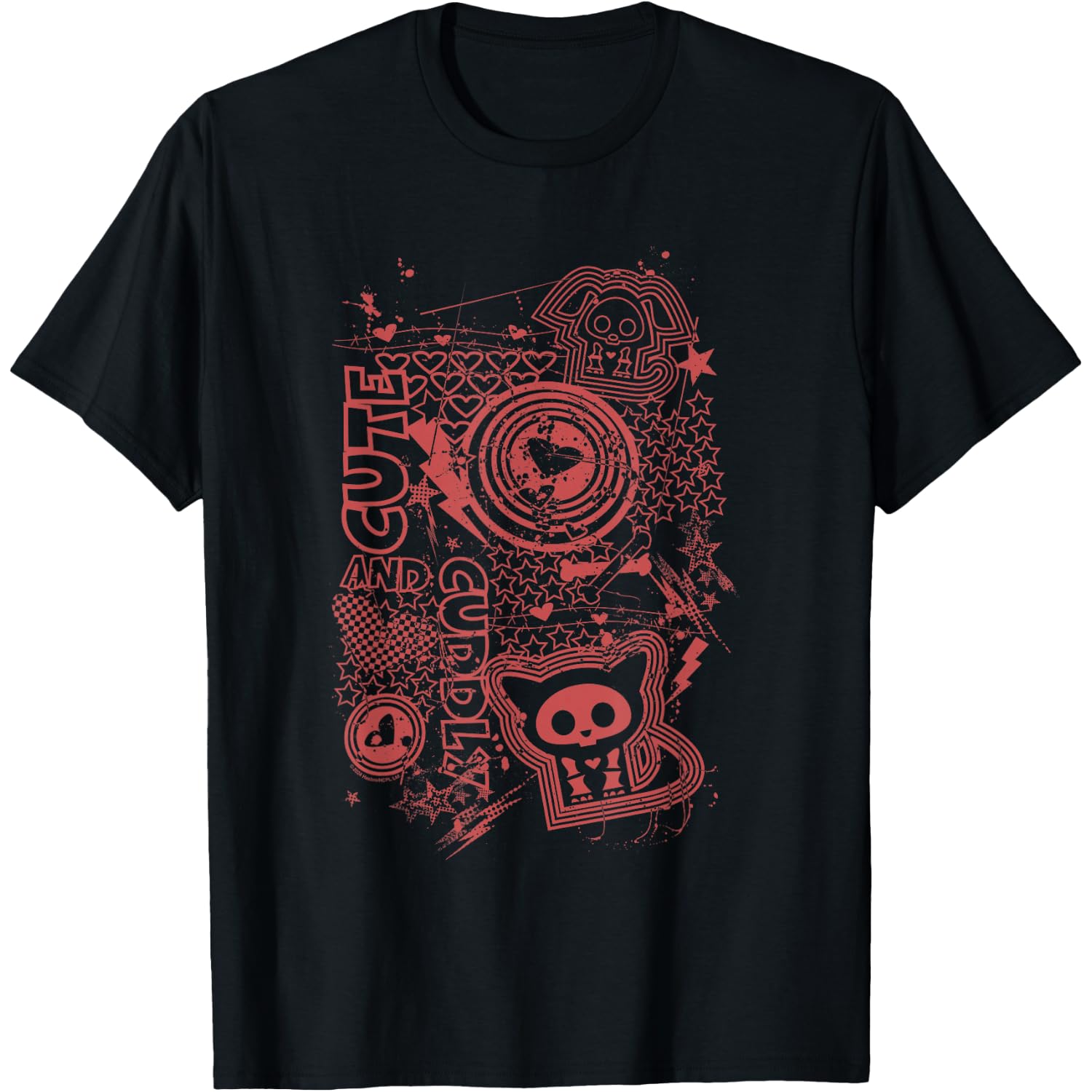 Skelanimals Cute and Cuddly Red Vintage Faded Pet Icons T-Shirt